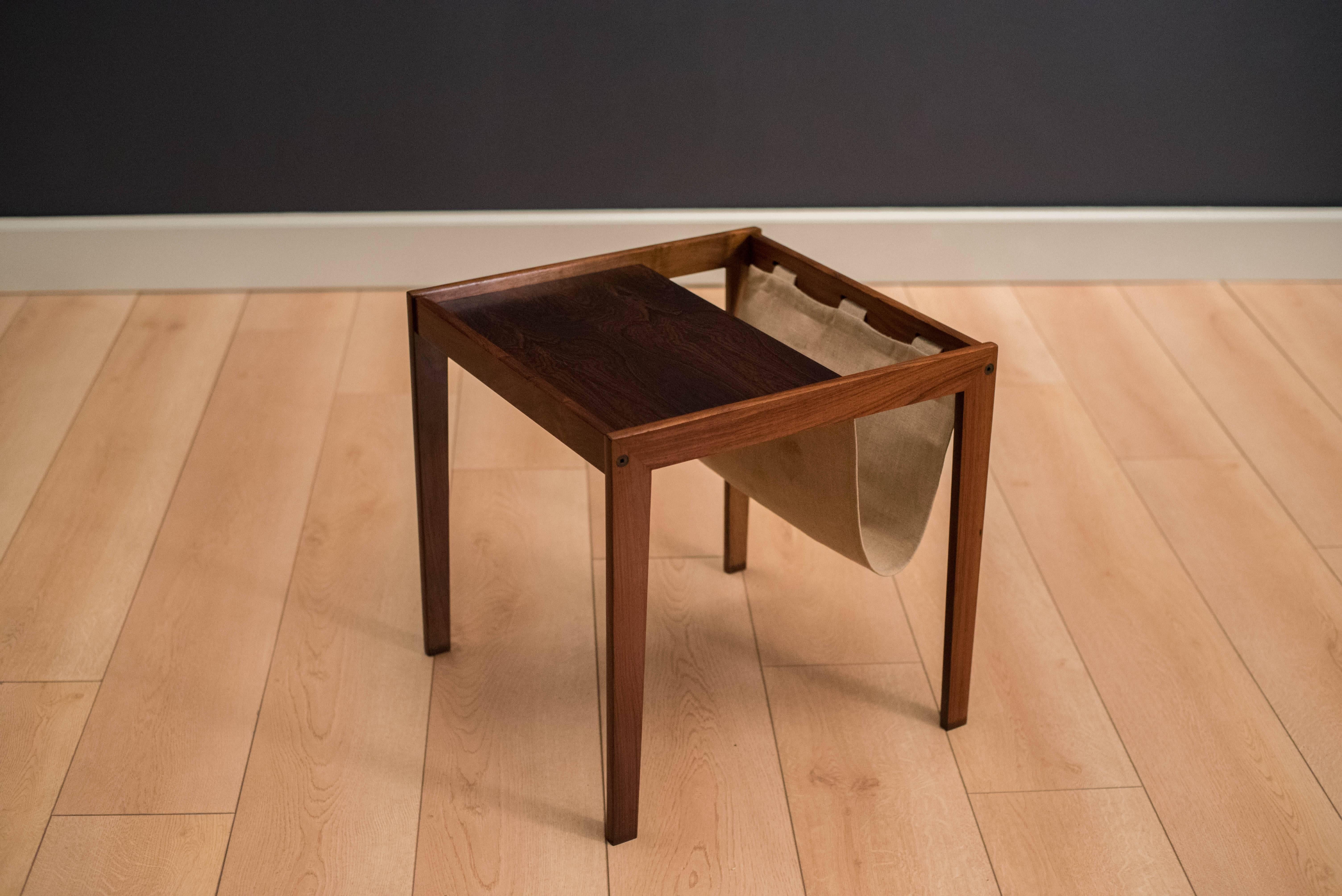 Late 20th Century Vintage Danish Rosewood Magazine End Table
