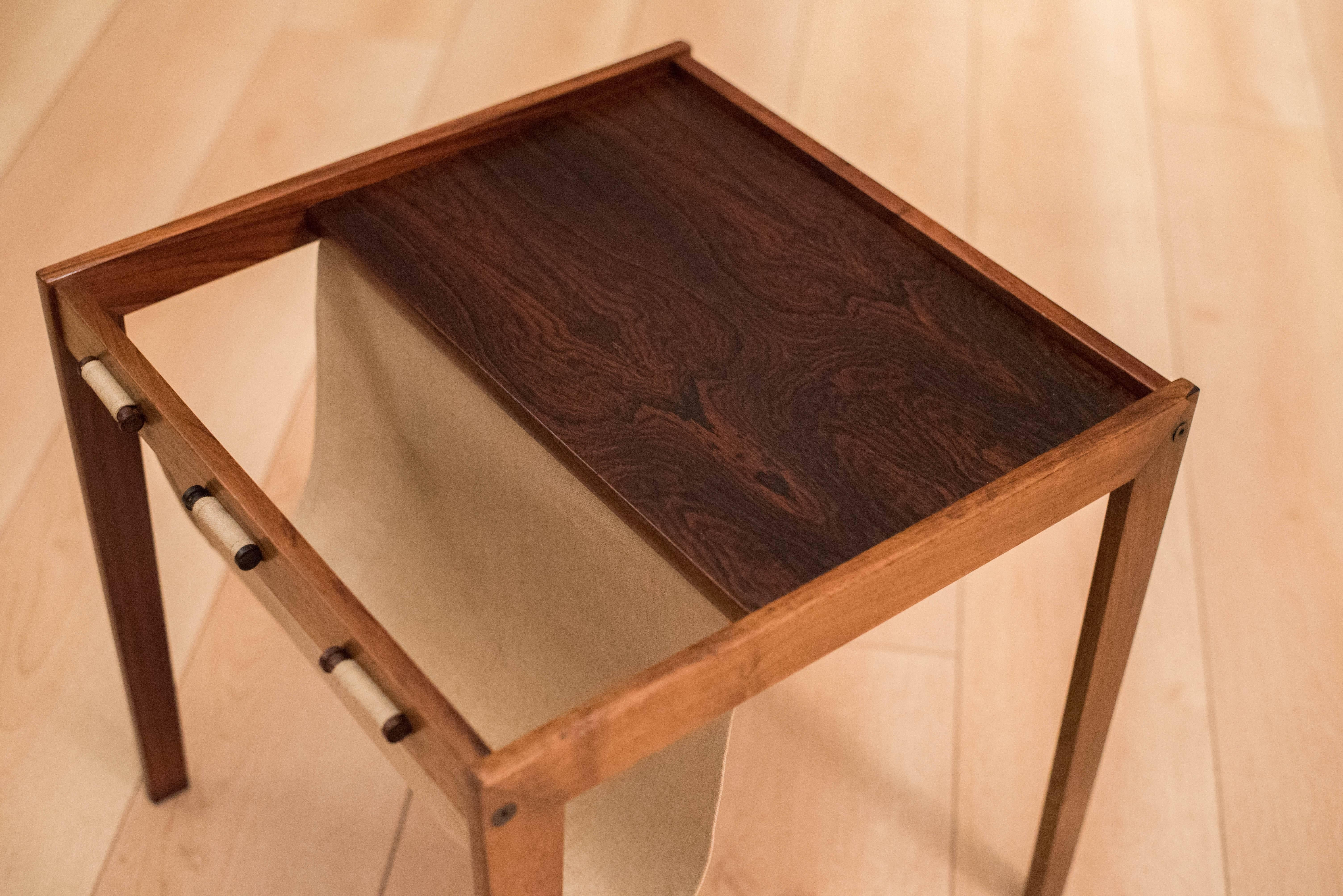 Scandinavian Modern Vintage Danish Rosewood Magazine End Table