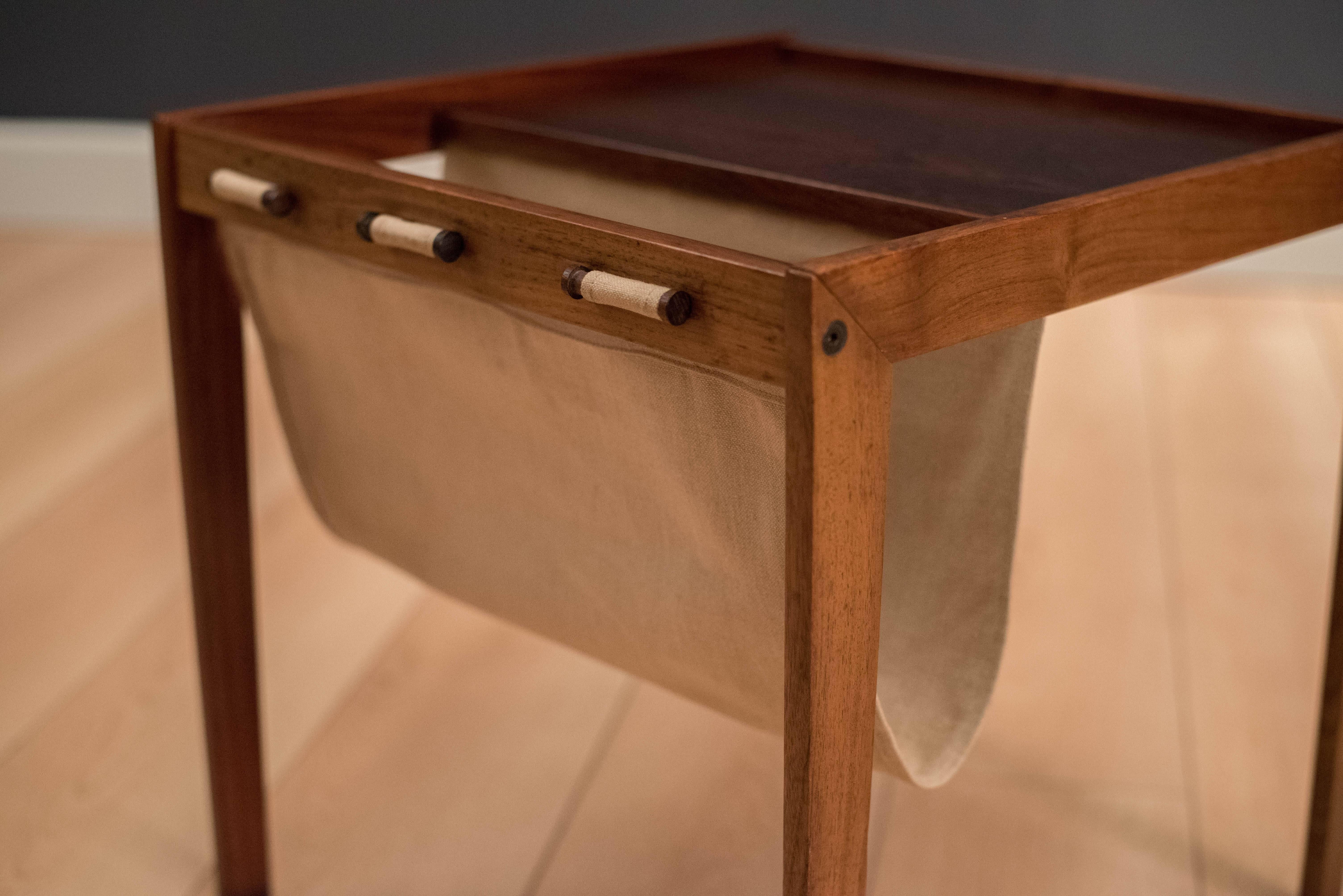 Vintage Danish Rosewood Magazine End Table In Good Condition In San Jose, CA