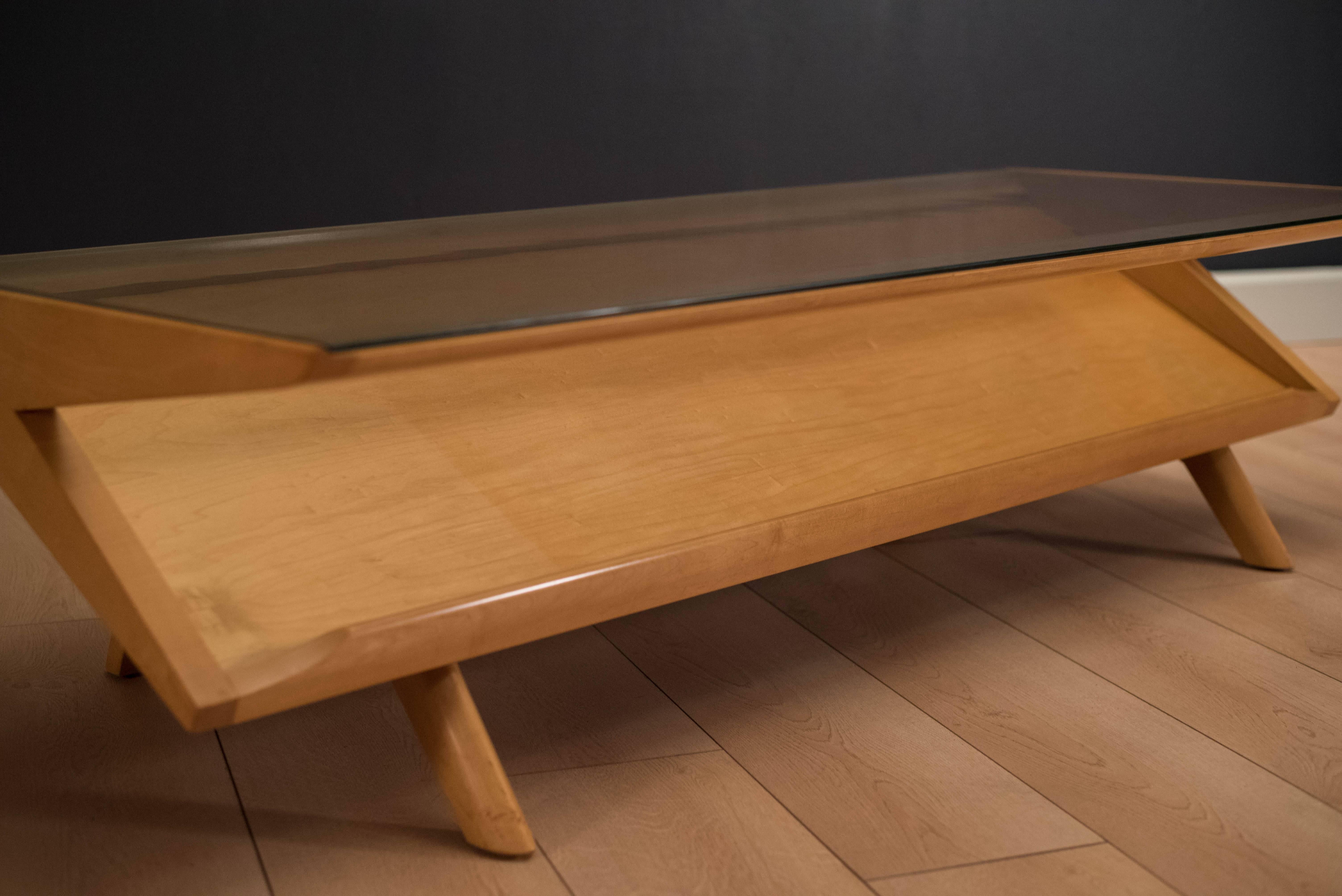 brown saltman coffee table