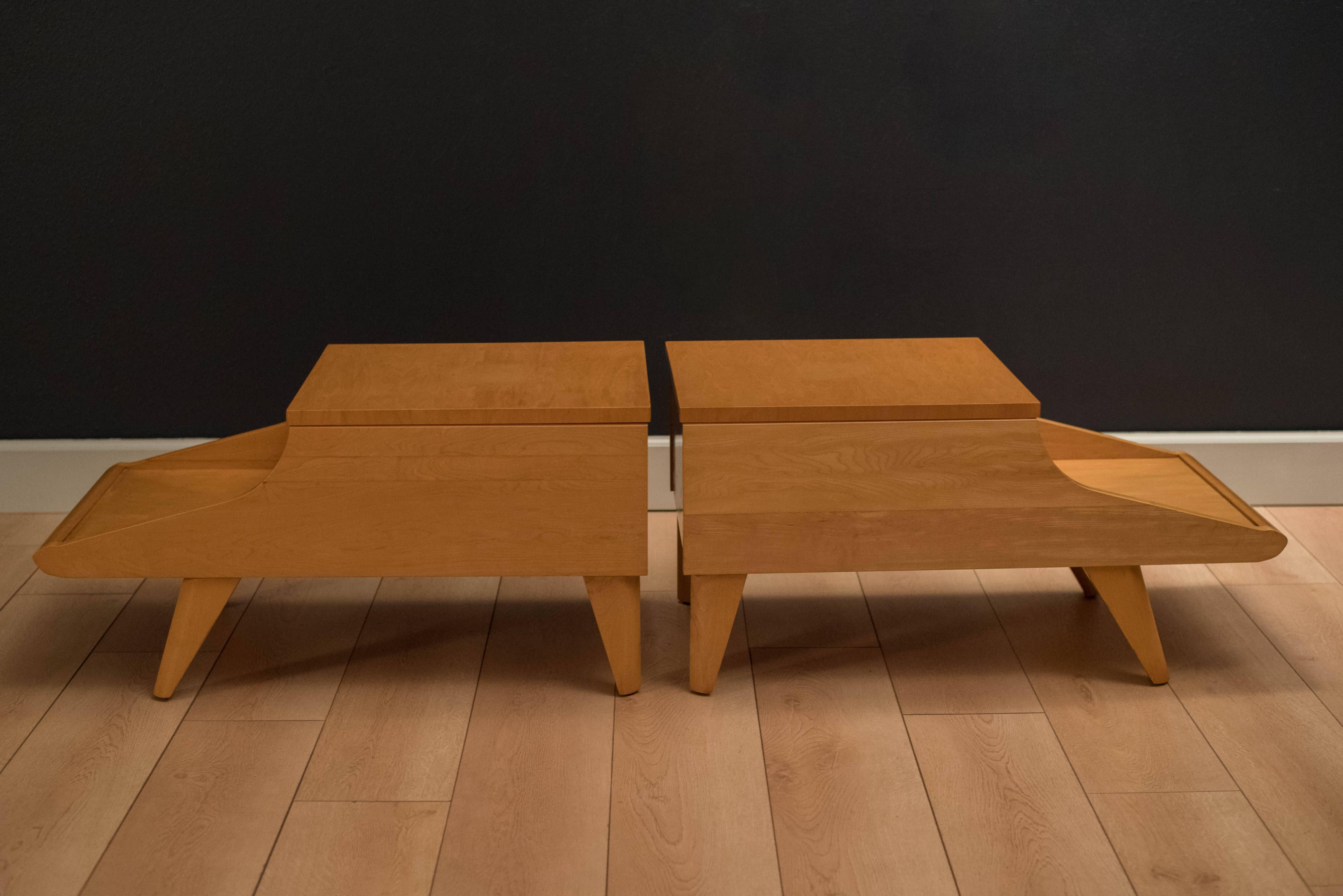 Mid-Century Modern Mid Century Modern Brown Saltman End Tables by John Keal