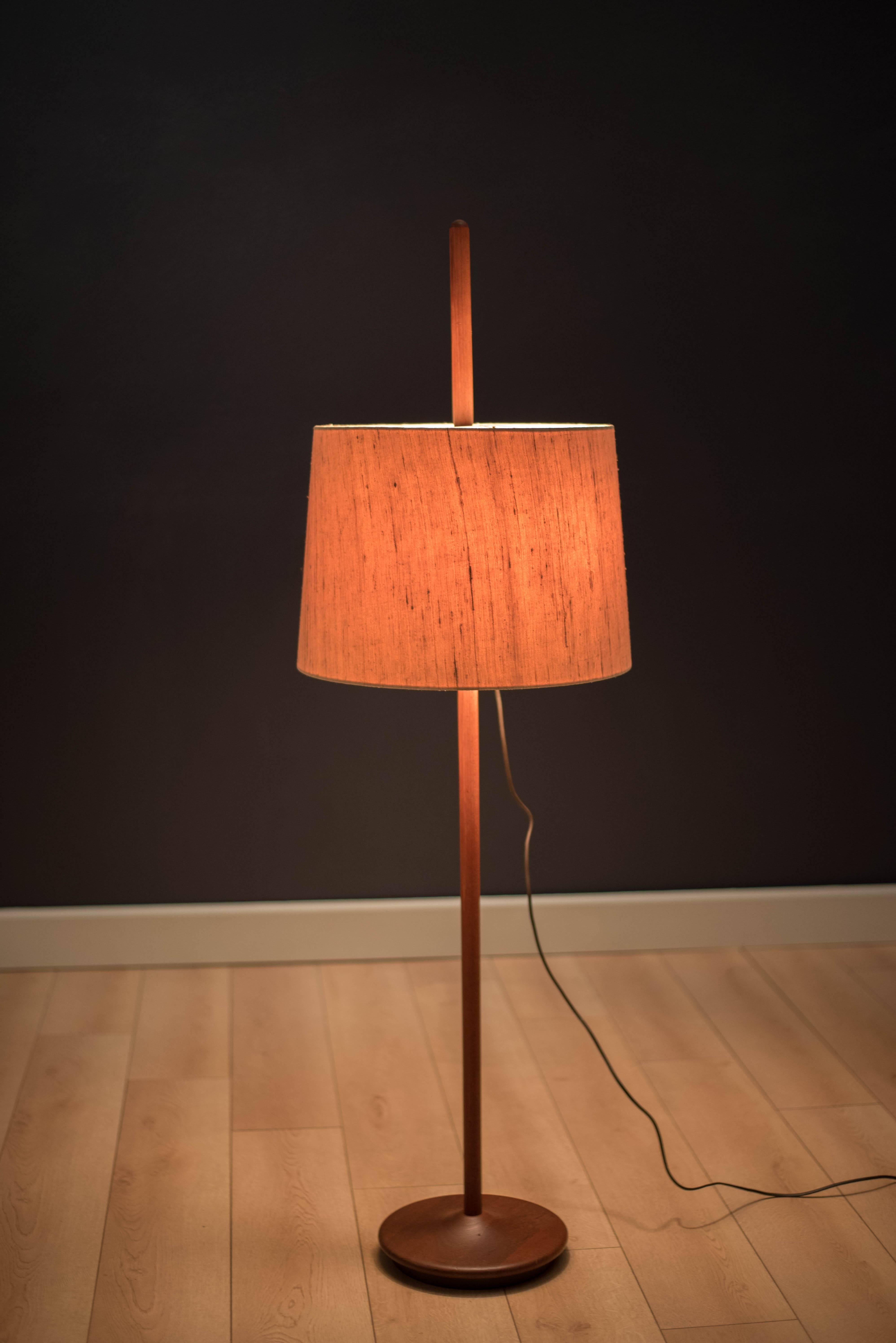Mid-Century Modern Midcentury Adjustable Teak Floor Lamp
