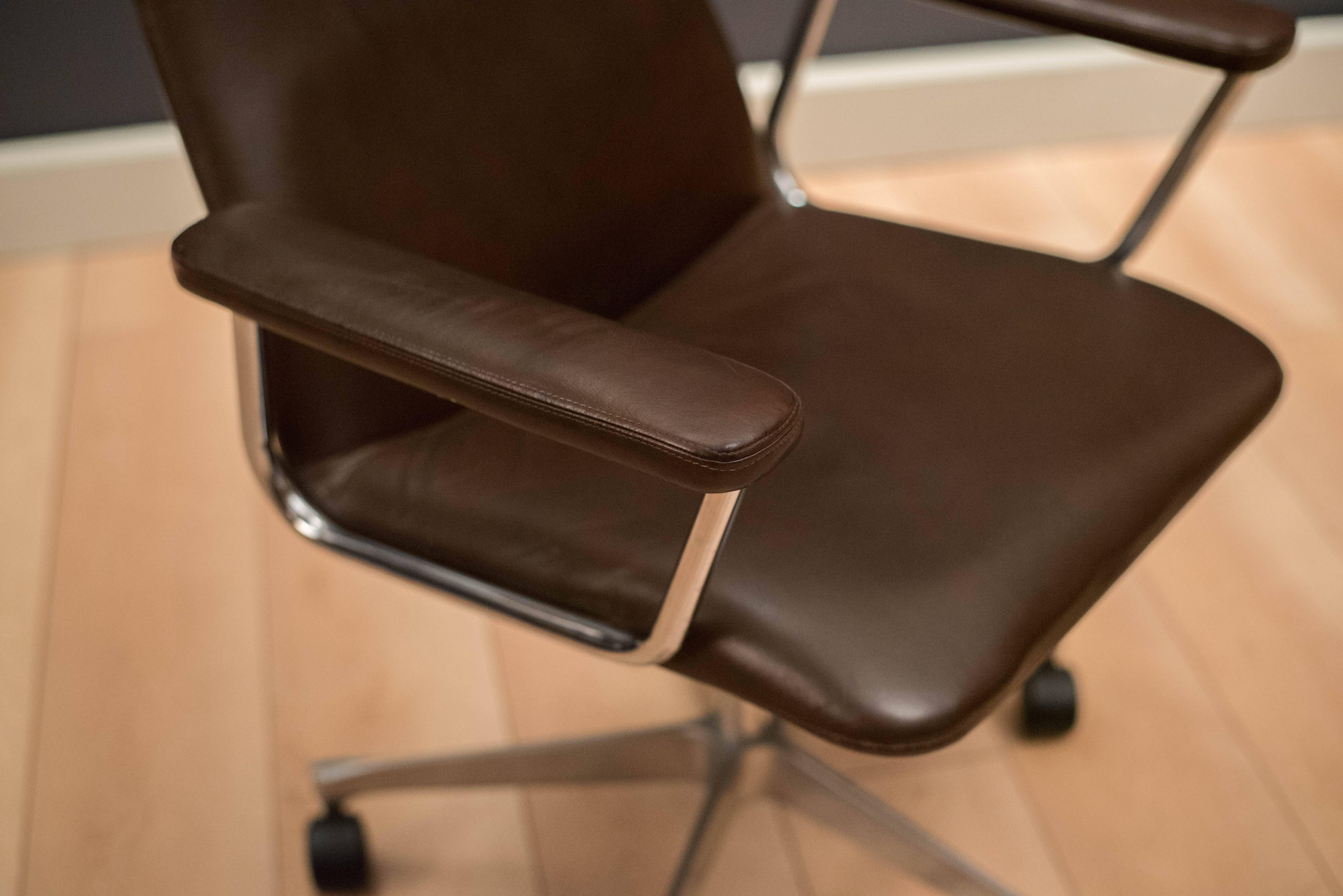 mid century leather office chair