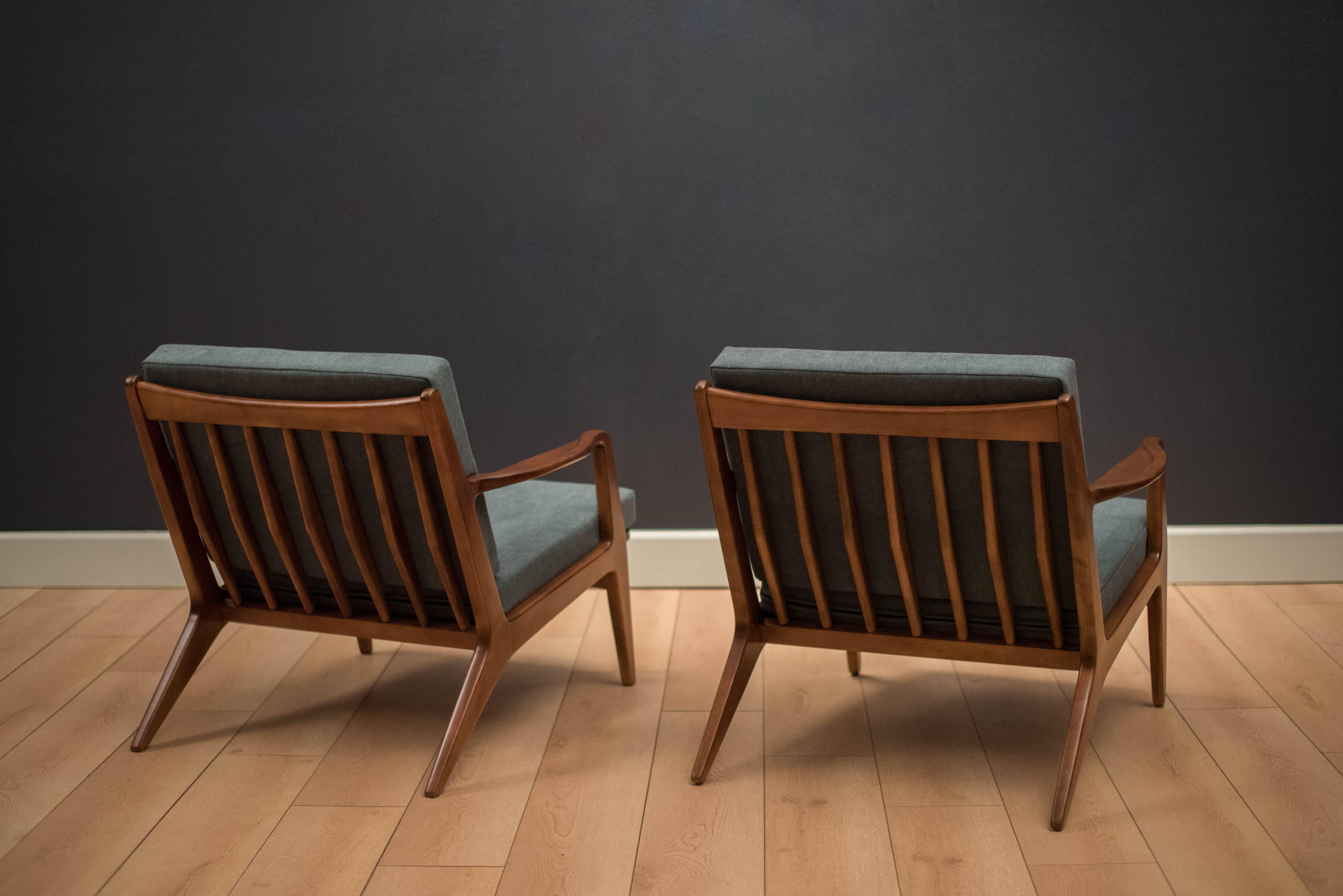 Scandinavian Modern Pair of Danish Ib Kofod Larsen Lounge Chairs