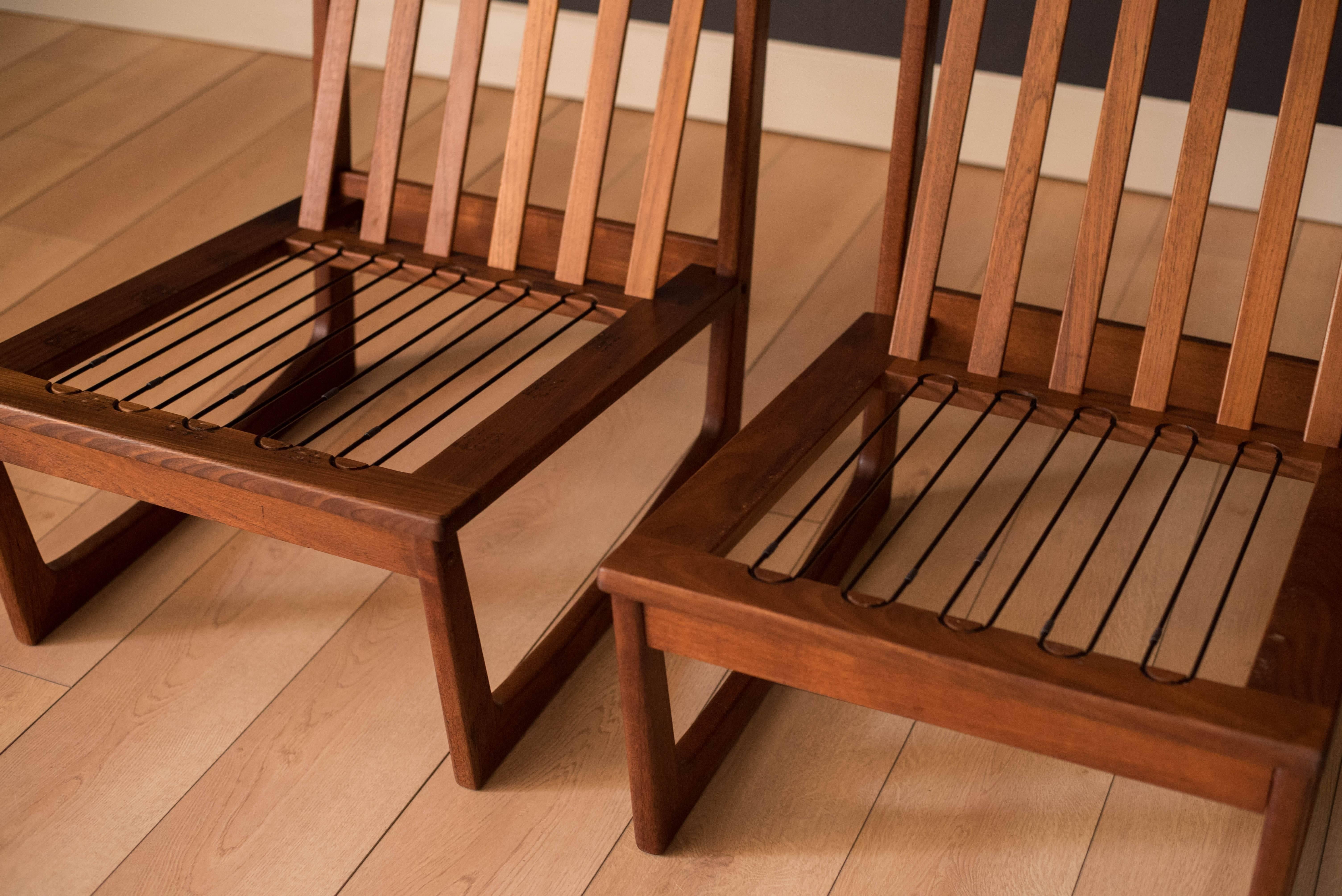 Danish Teak Slipper Lounge Chairs by Jacob Kjaer 5