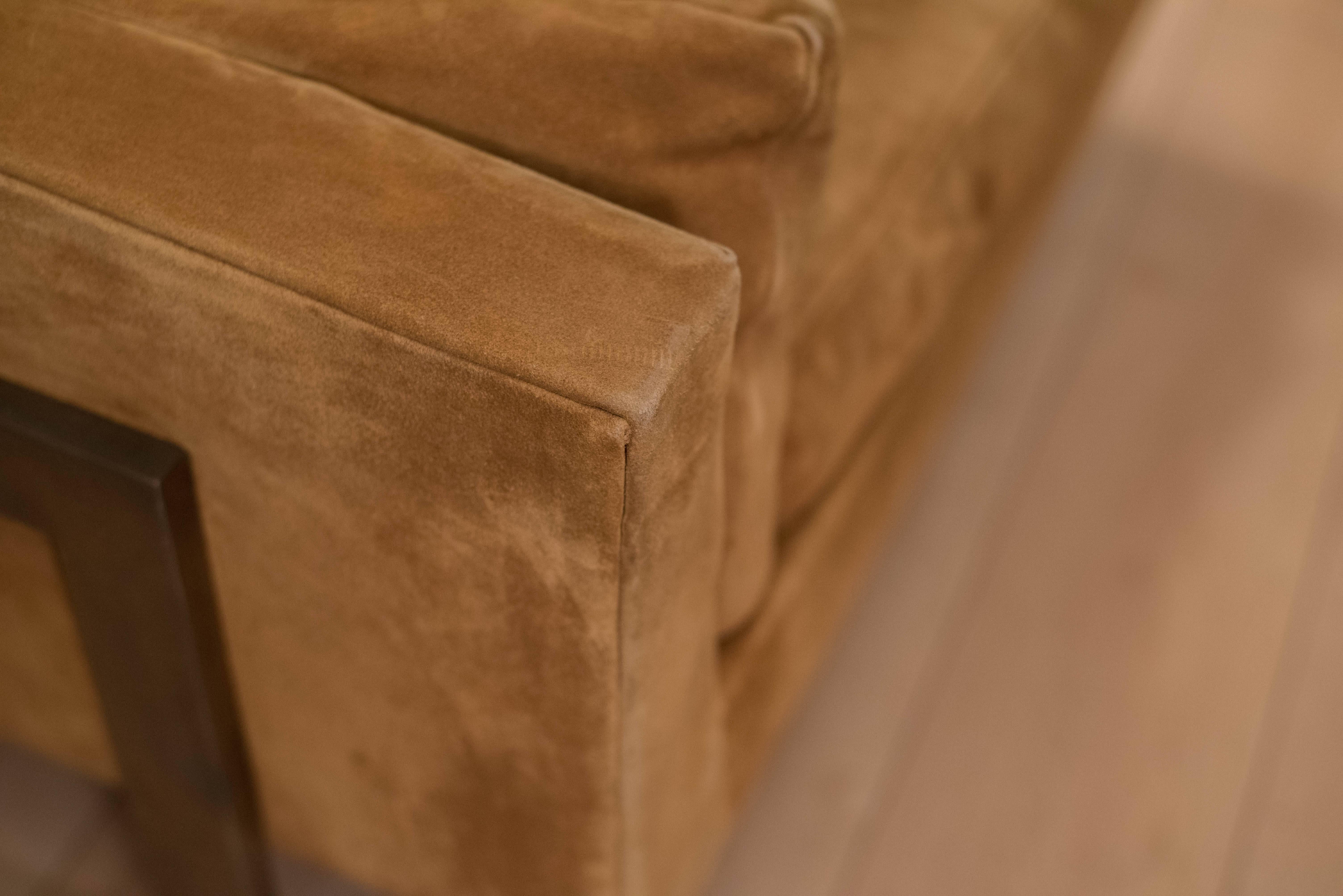 Vintage Tufted Suede Barrel Lounge Chair by Jules Heumann for Metropolitan 5