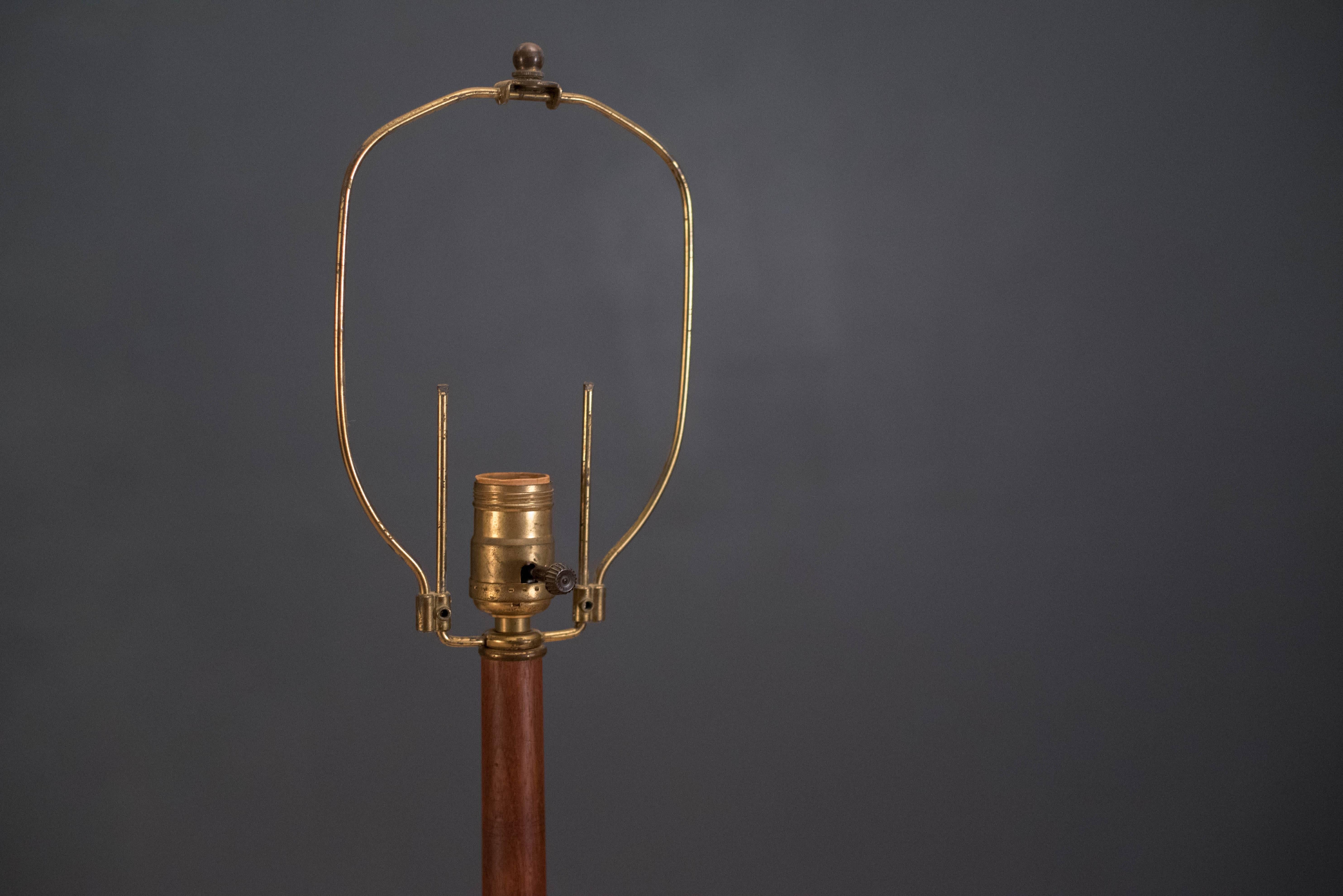 Mid-20th Century Mid-Century Walnut Laurel Floor Lamp with Side Table