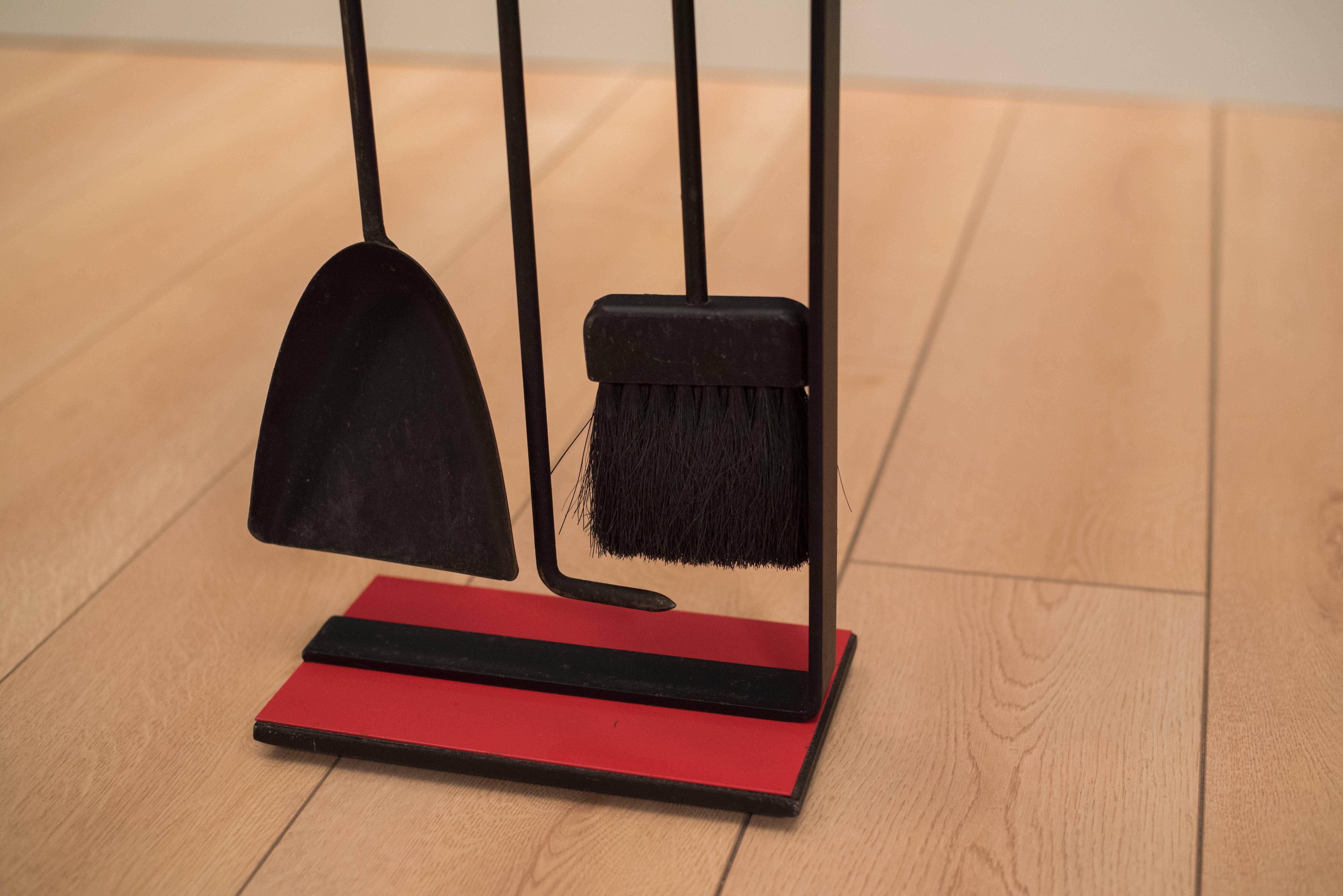 mid century fireplace tools
