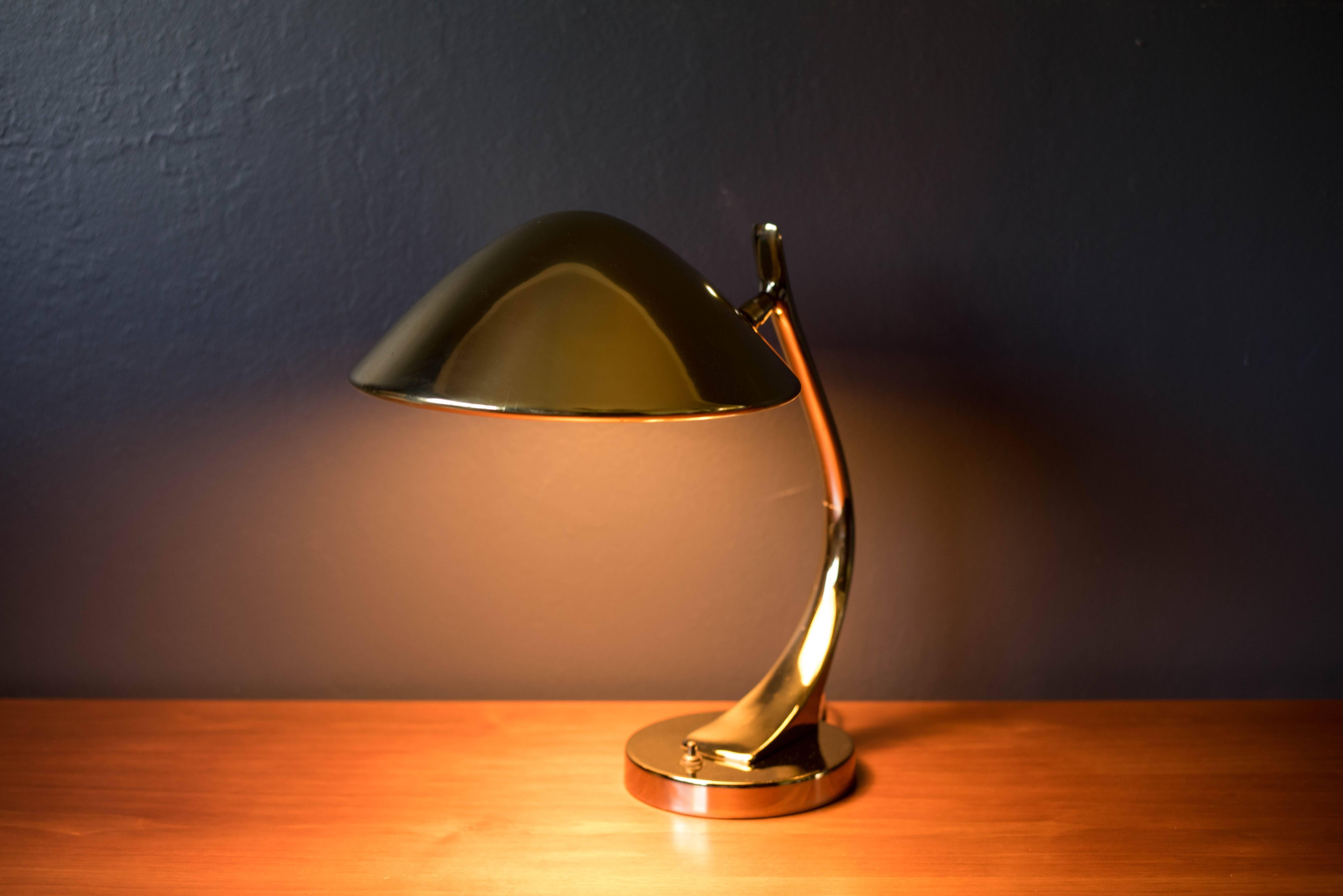 Mid-Century Modern Vintage Sculptural Brass Laurel Lamp
