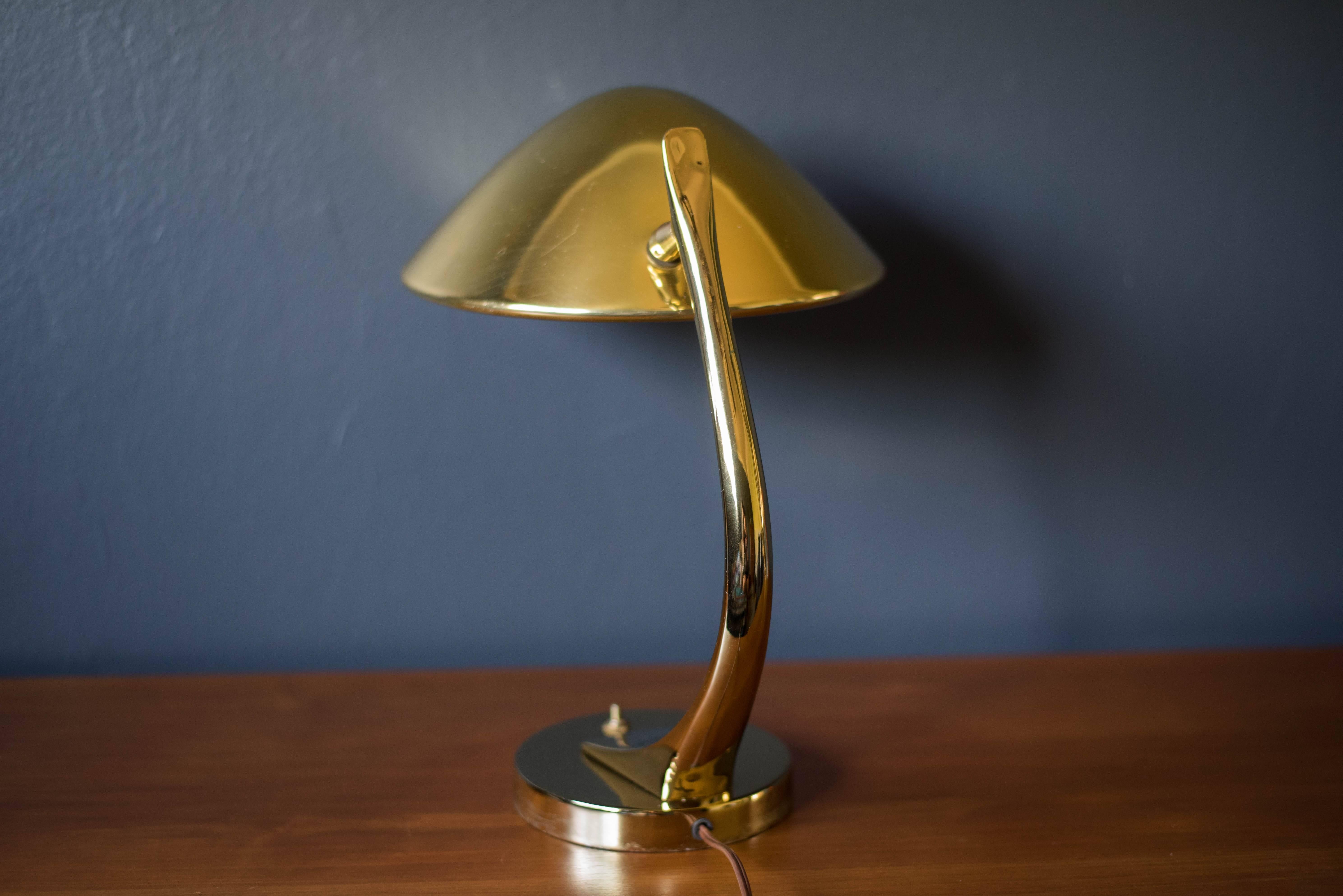 American Vintage Sculptural Brass Laurel Lamp