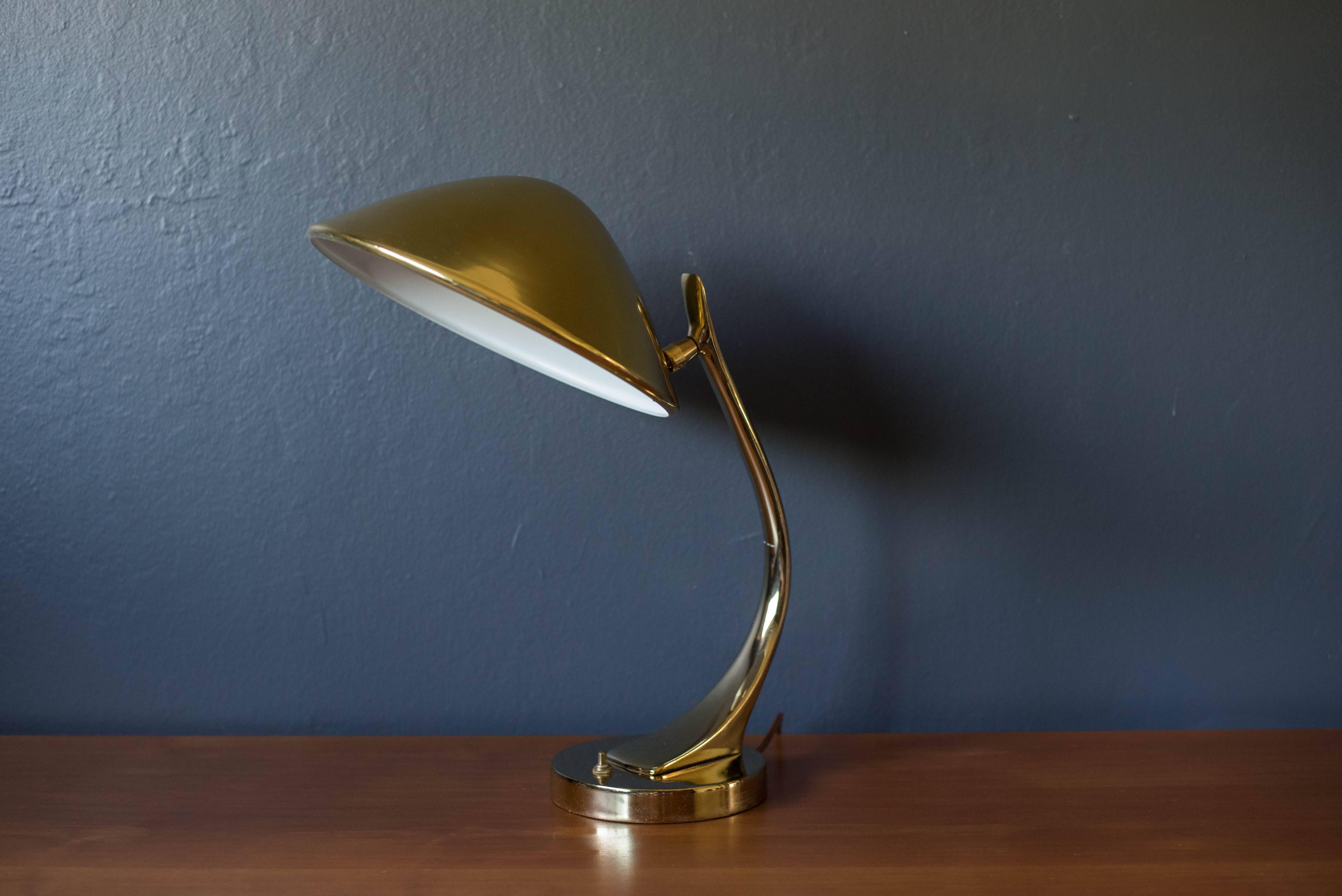 Plated Vintage Sculptural Brass Laurel Lamp