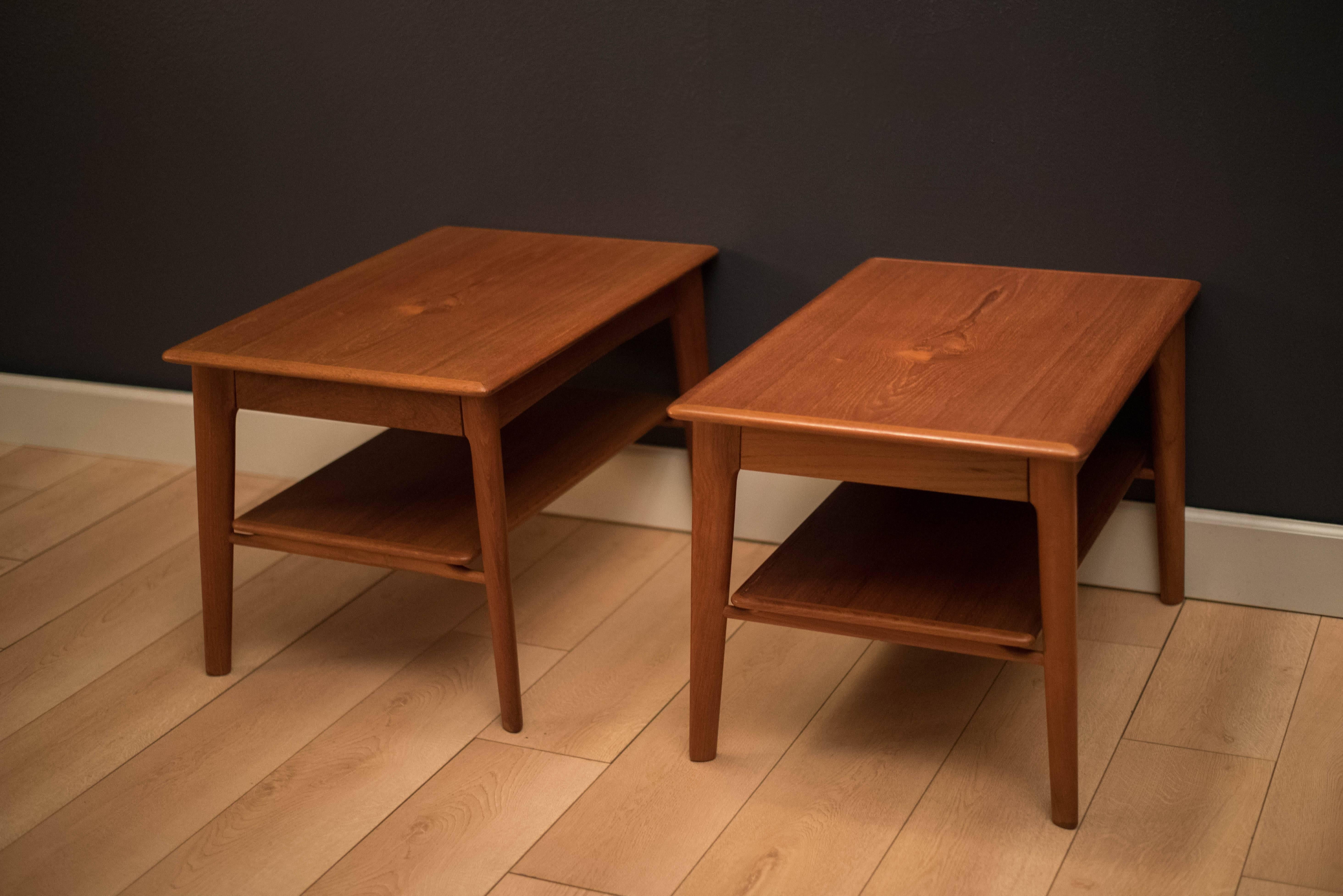 Danish Vintage Pair of Teak Side Tables by Svend A. Madsen