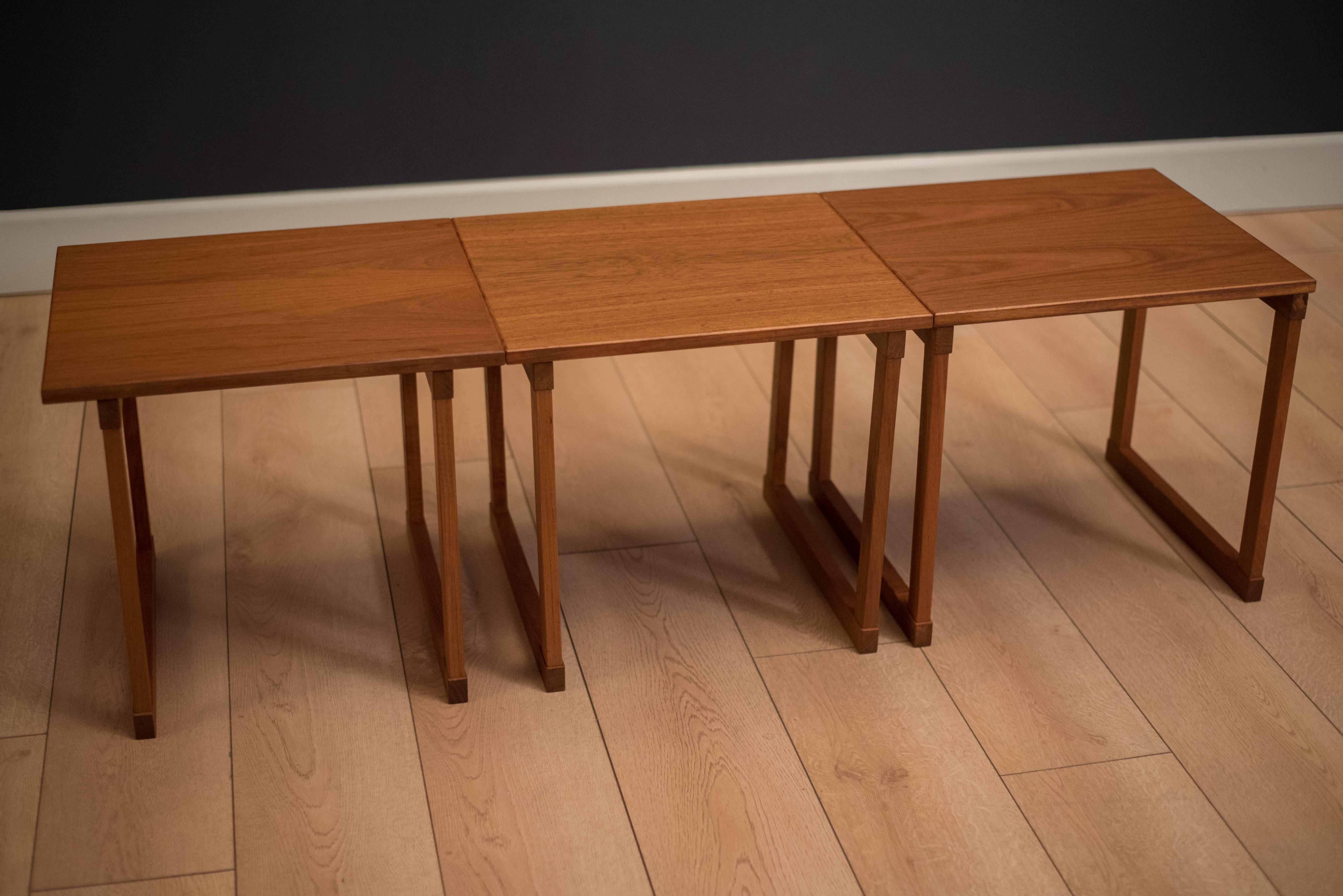 Scandinavian Modern Danish Kai Kristiansen Teak Nesting Tables