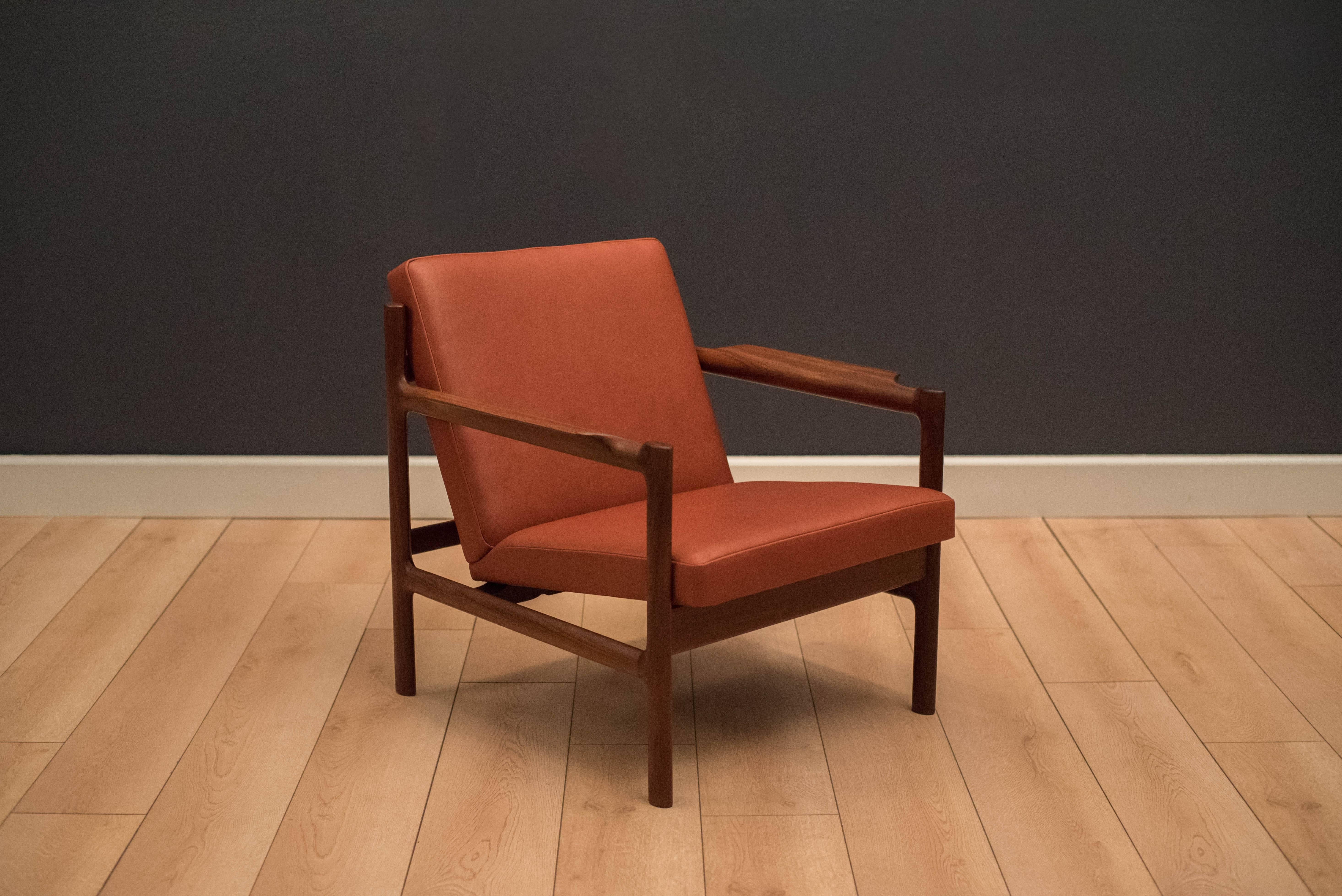 Mid Century Teak and Leather Lounge Chair by Bruksbo 12