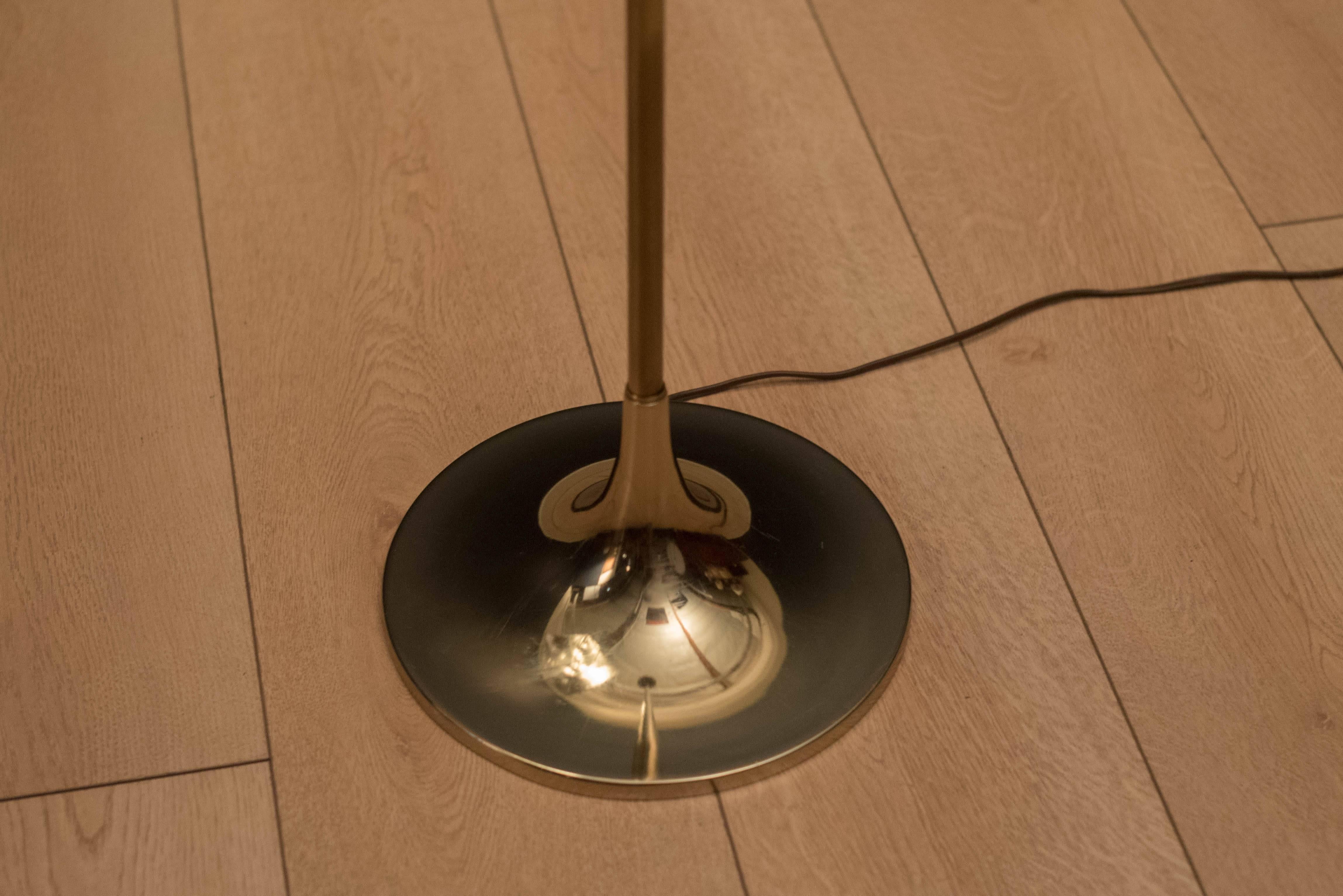 American Mid-Century Brass Laurel Floor Lamp
