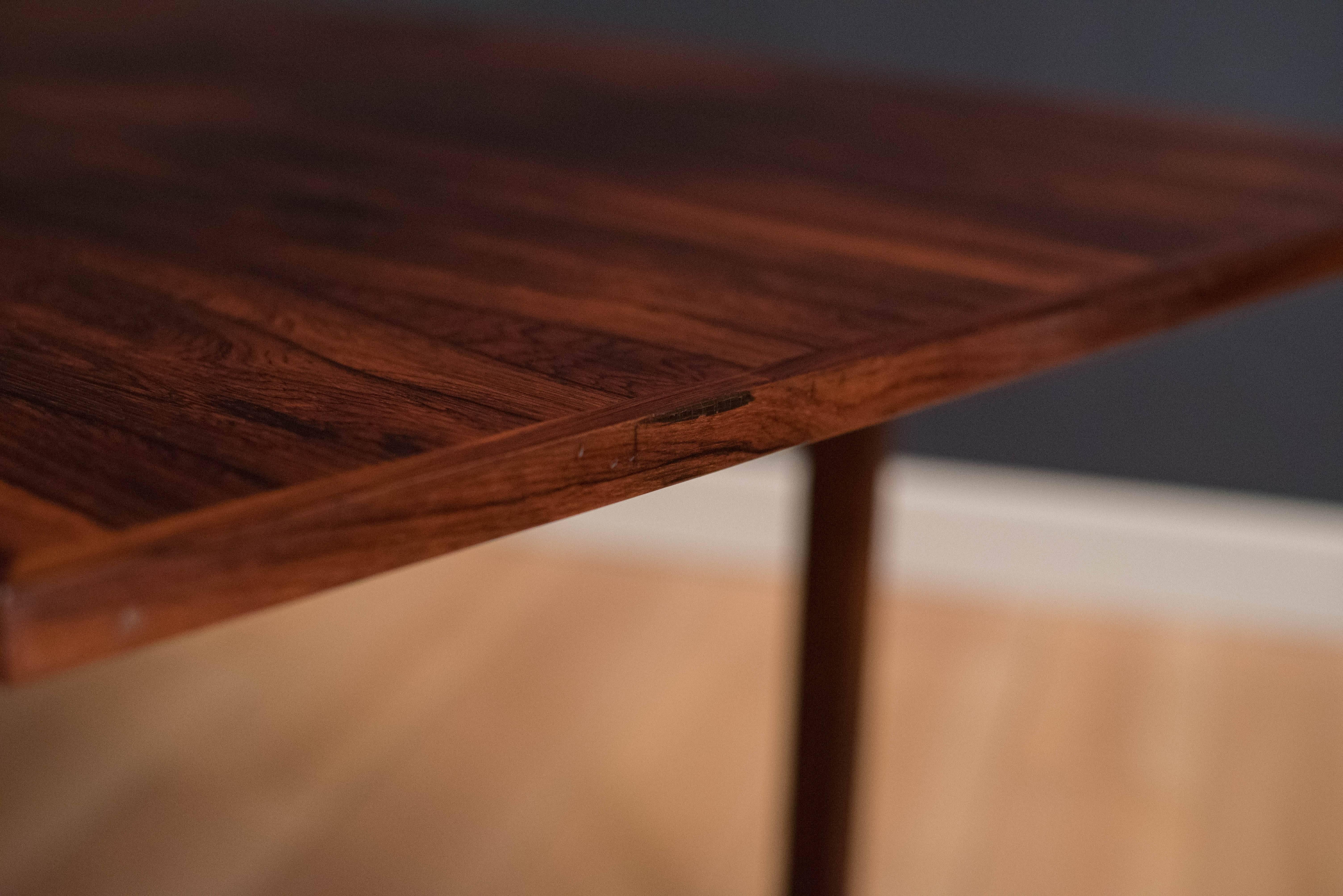 Mid Century Rosewood Dining Table with Extended Leaf 2