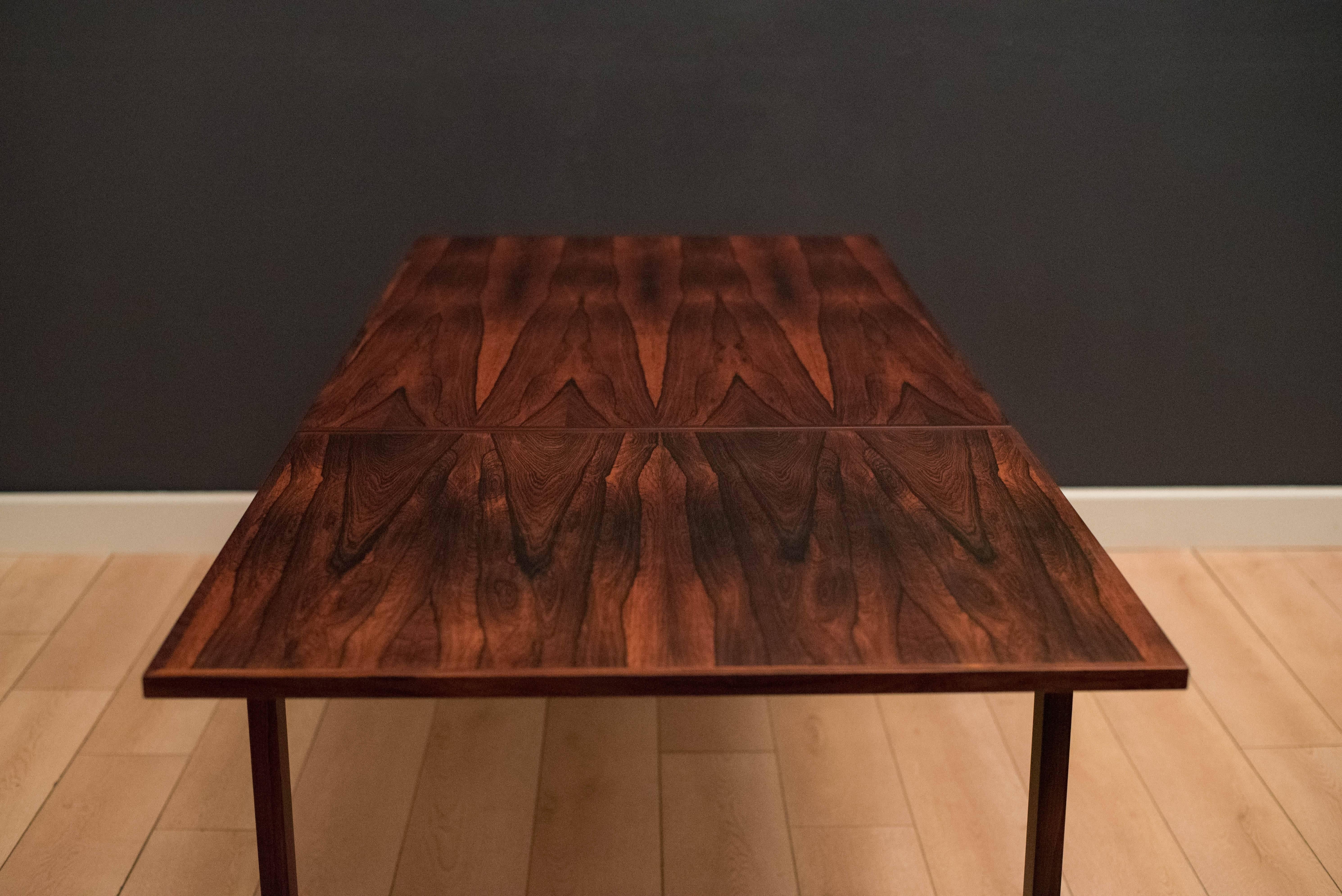 Danish Mid Century Rosewood Dining Table with Extended Leaf