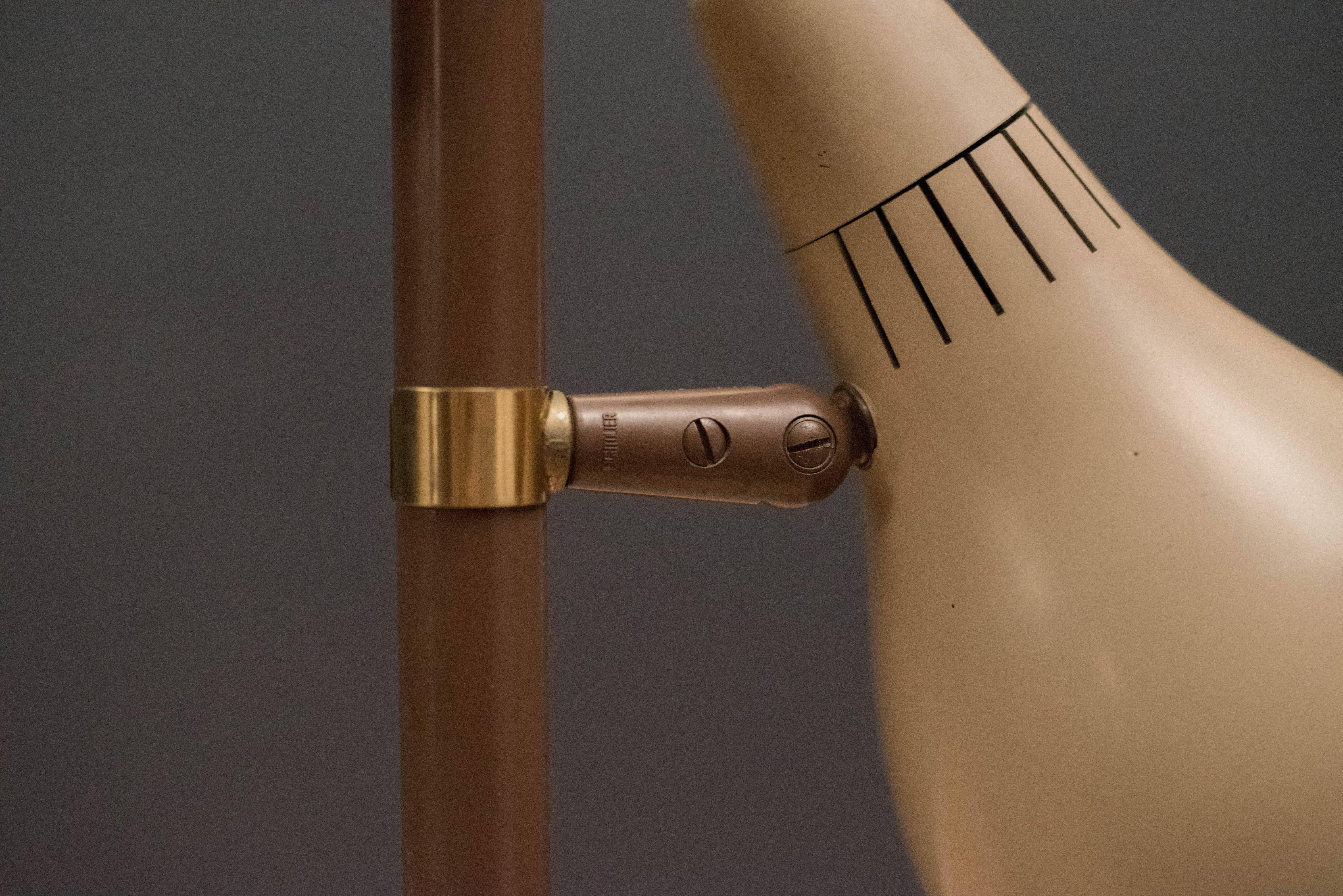 Metal Adjustable Three-Shade Floor Lamp by Gerald Thurston