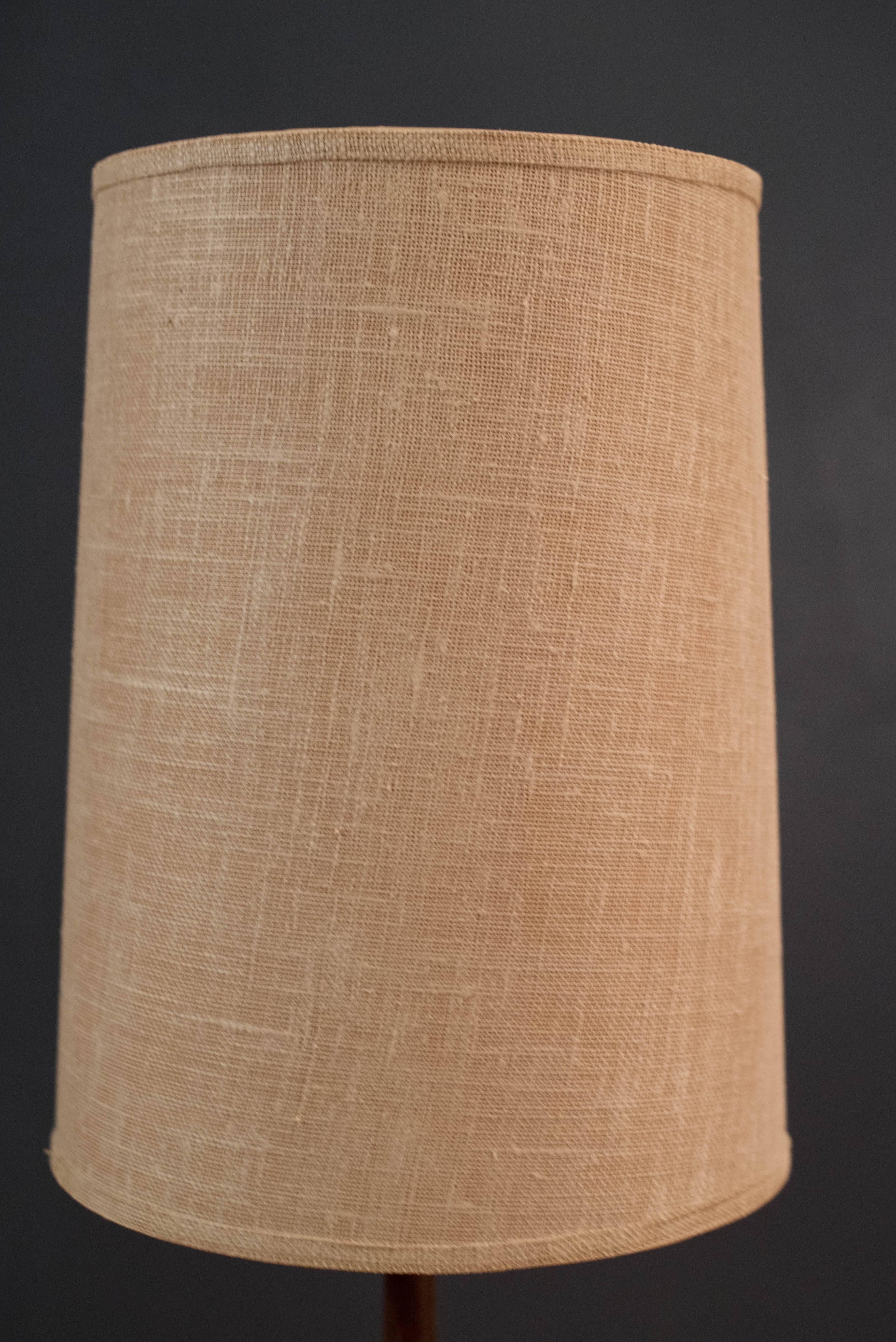 American Midcentury Walnut Laurel Floor Lamp with Magazine Rack
