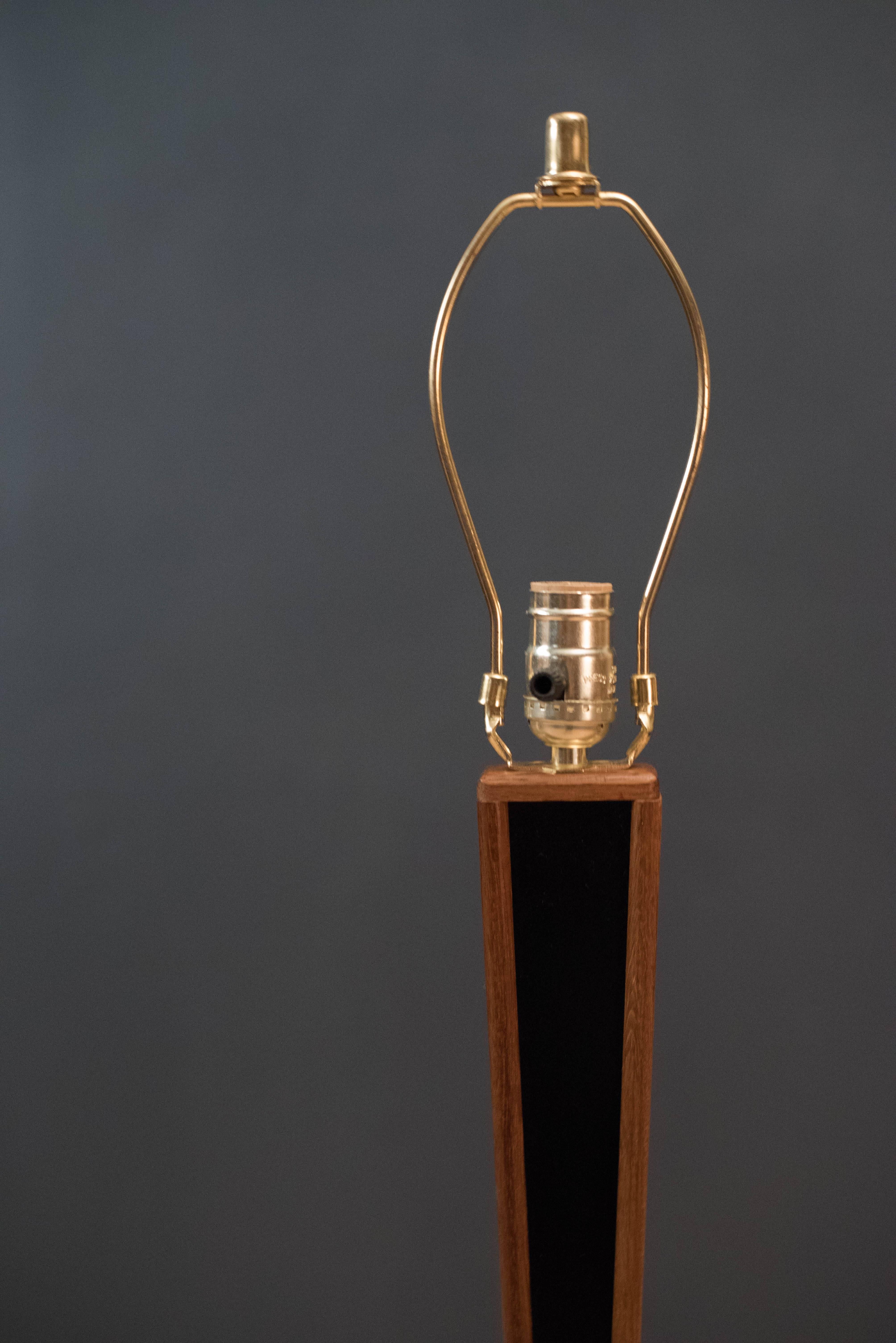 Scandinavian Modern Vintage Pair of Tapered Teak Floor Lamps
