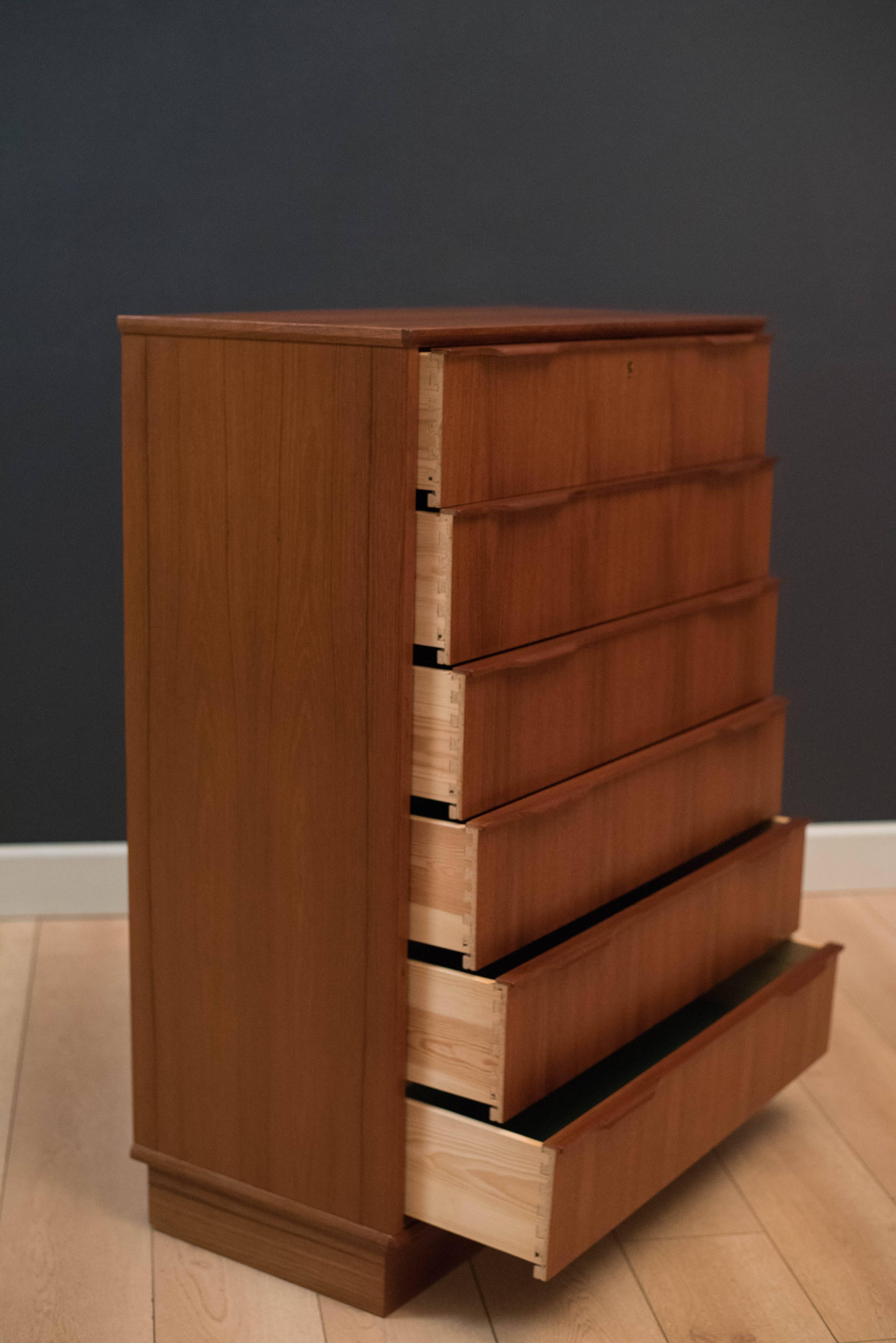 Vintage Danish Teak Highboy Dresser 1