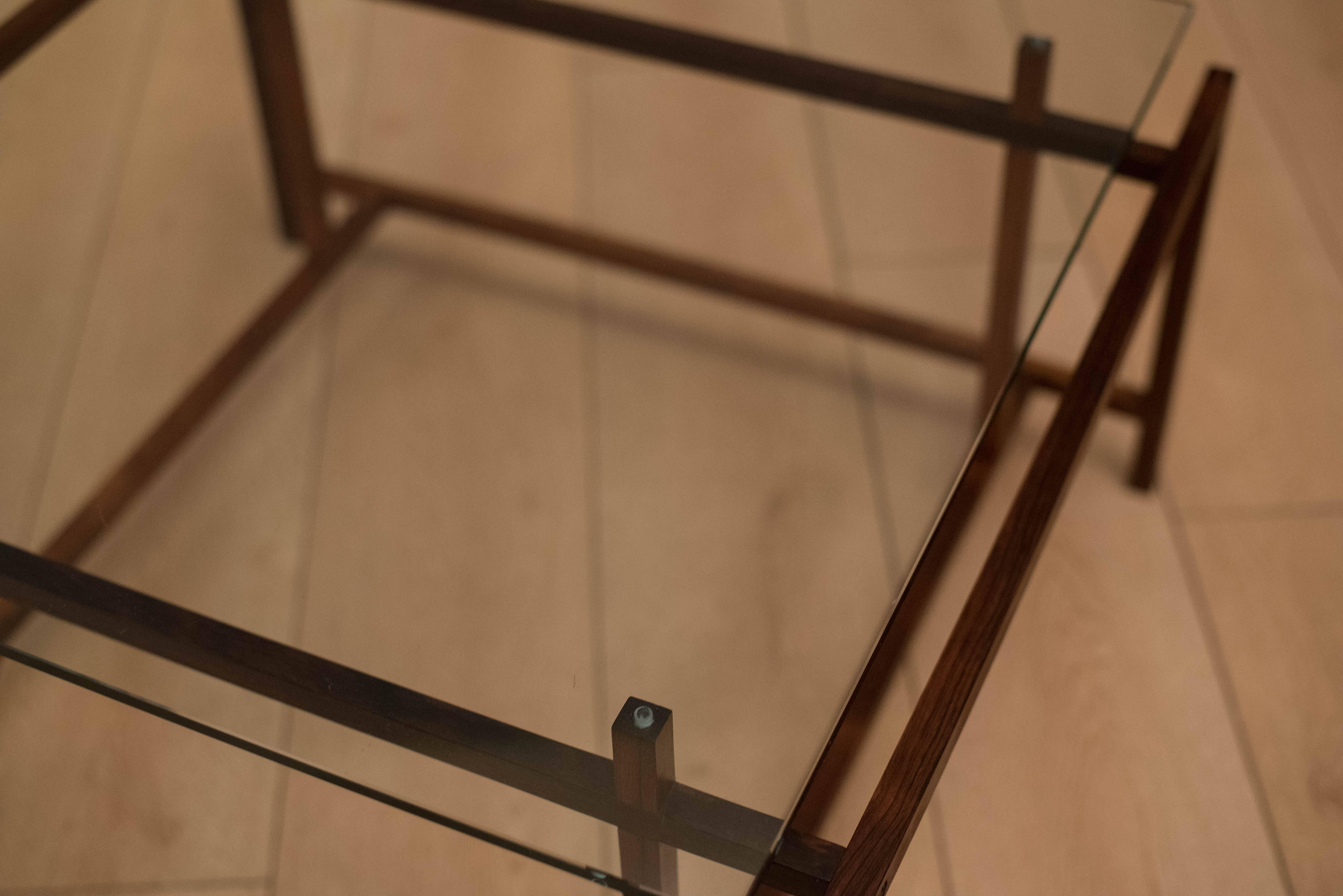 Mid-Century Rosewood and Glass Side Tables by Henning Norgaard 1