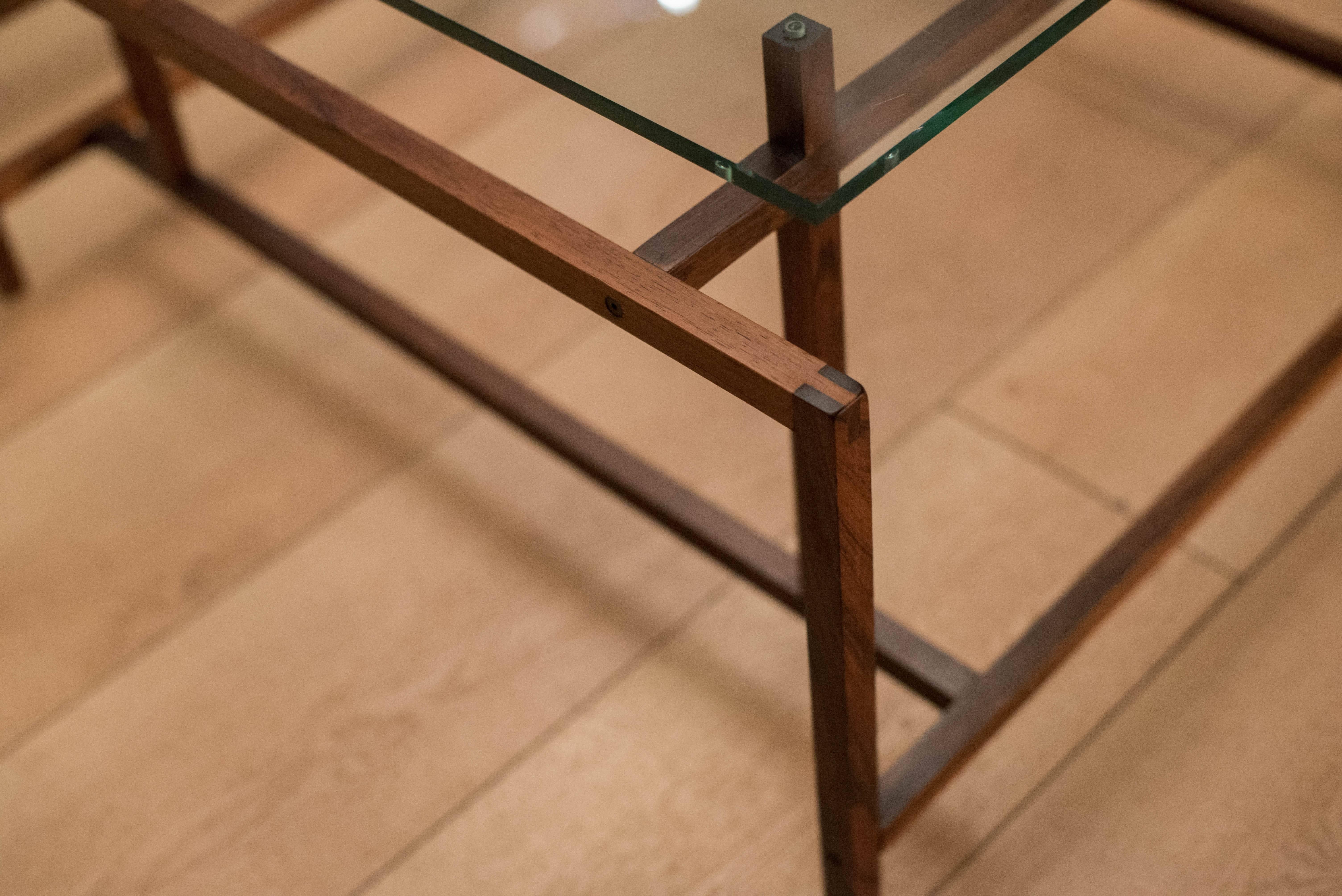 Mid-Century Rosewood and Glass Side Tables by Henning Norgaard 2