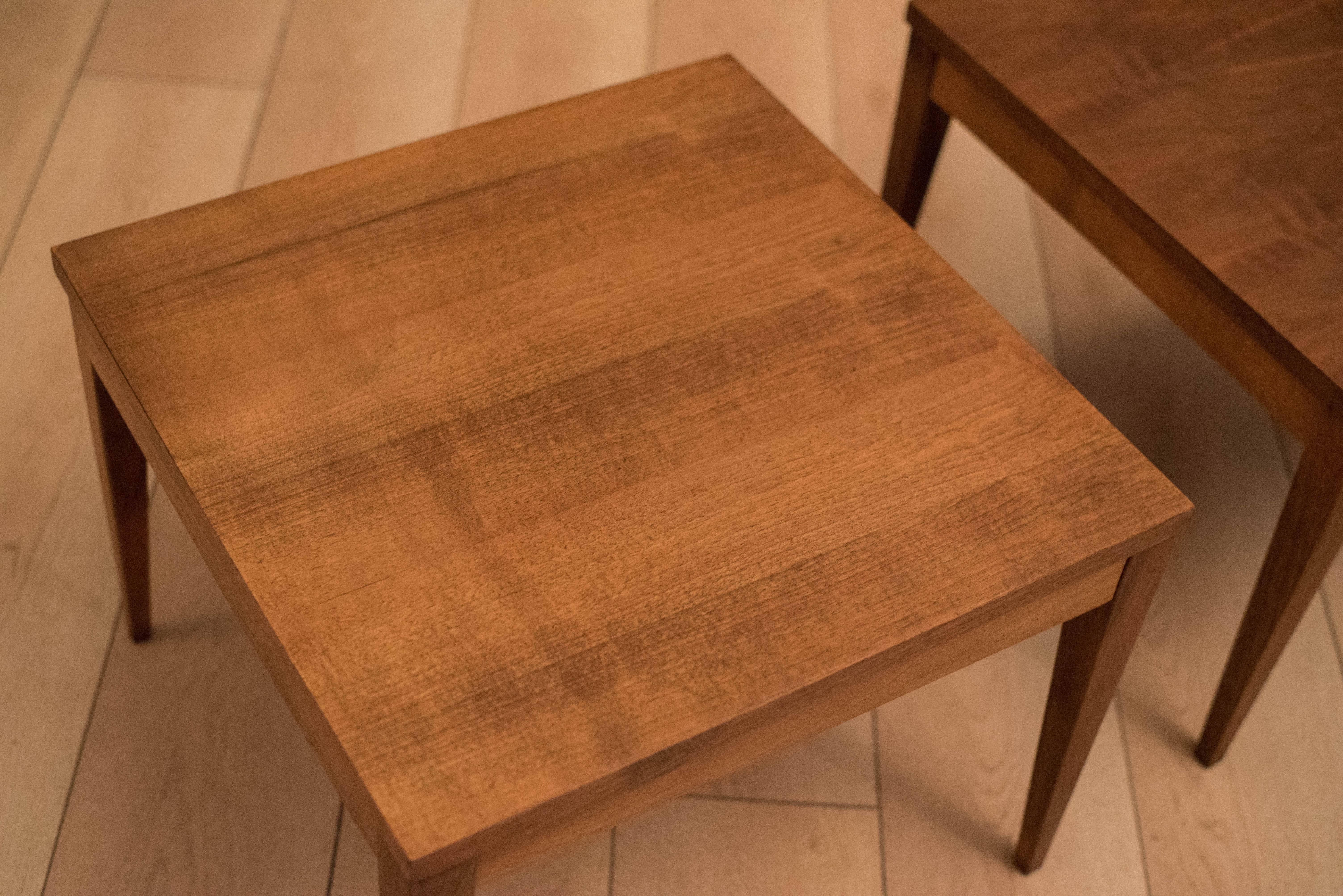 Mid-20th Century Mid-Century Walnut Square End Tables