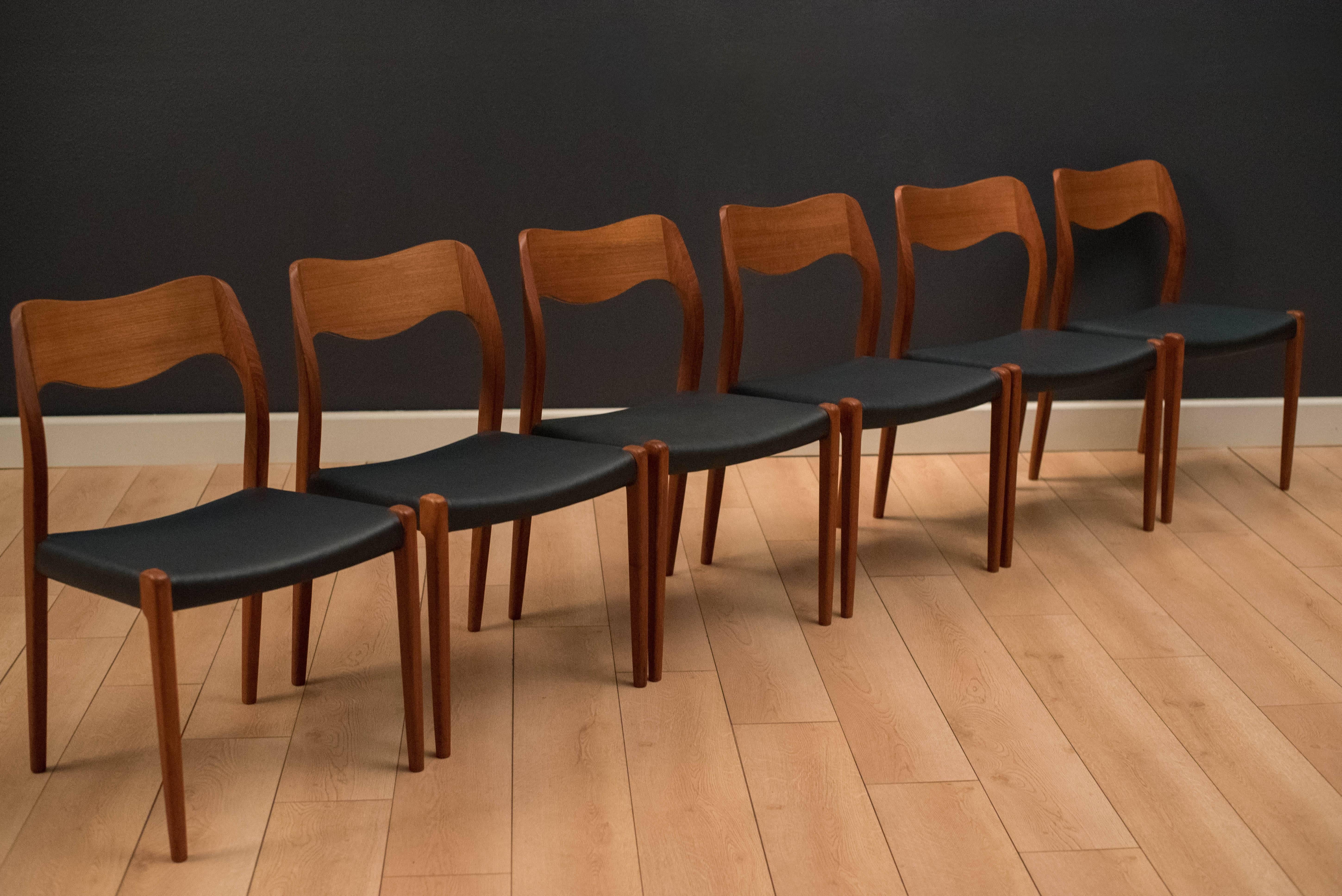 20th Century Set of Eight Danish Teak Niels Moller Dining Chairs