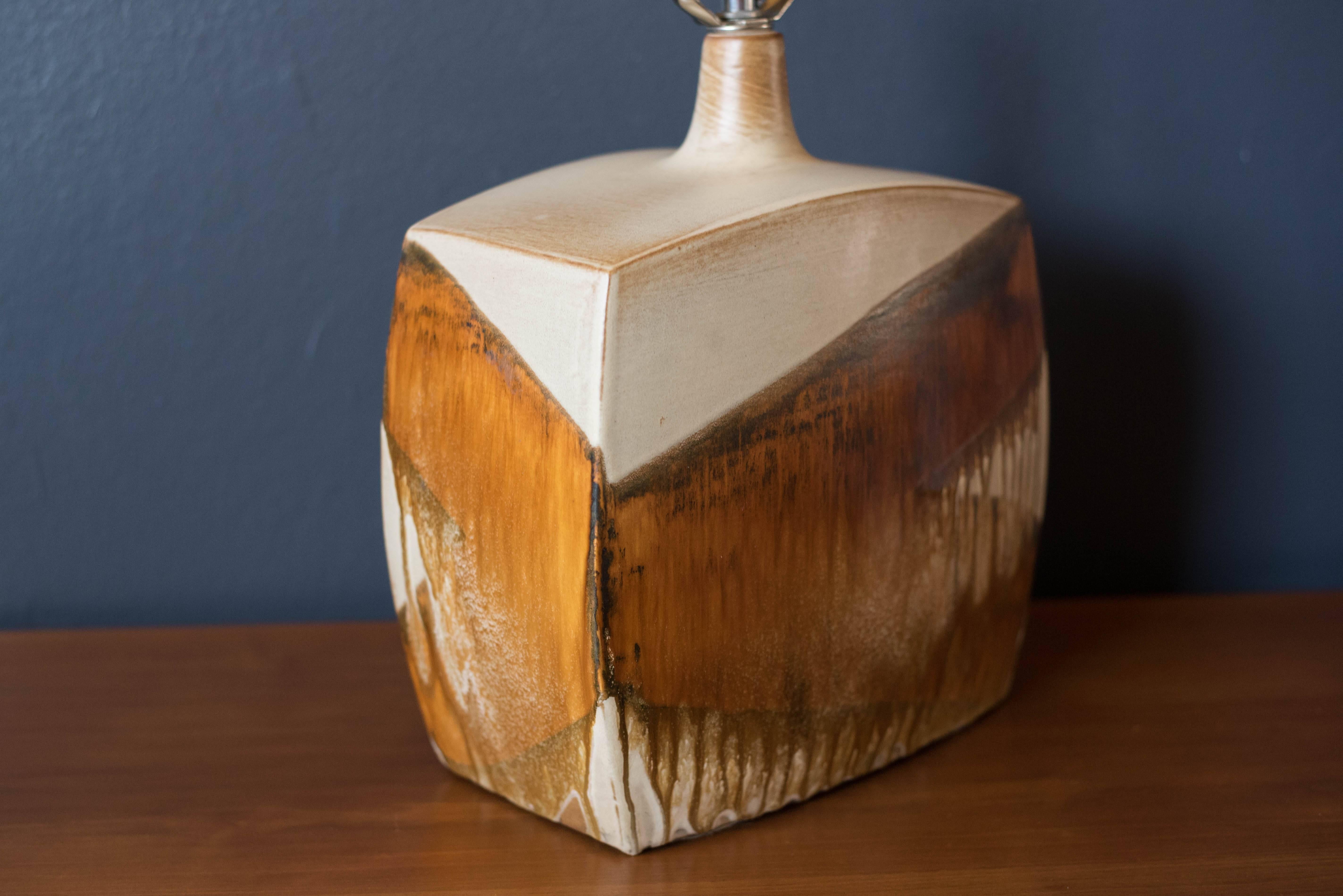 Vintage Ceramic Drip Glaze Table Lamp In Good Condition In San Jose, CA