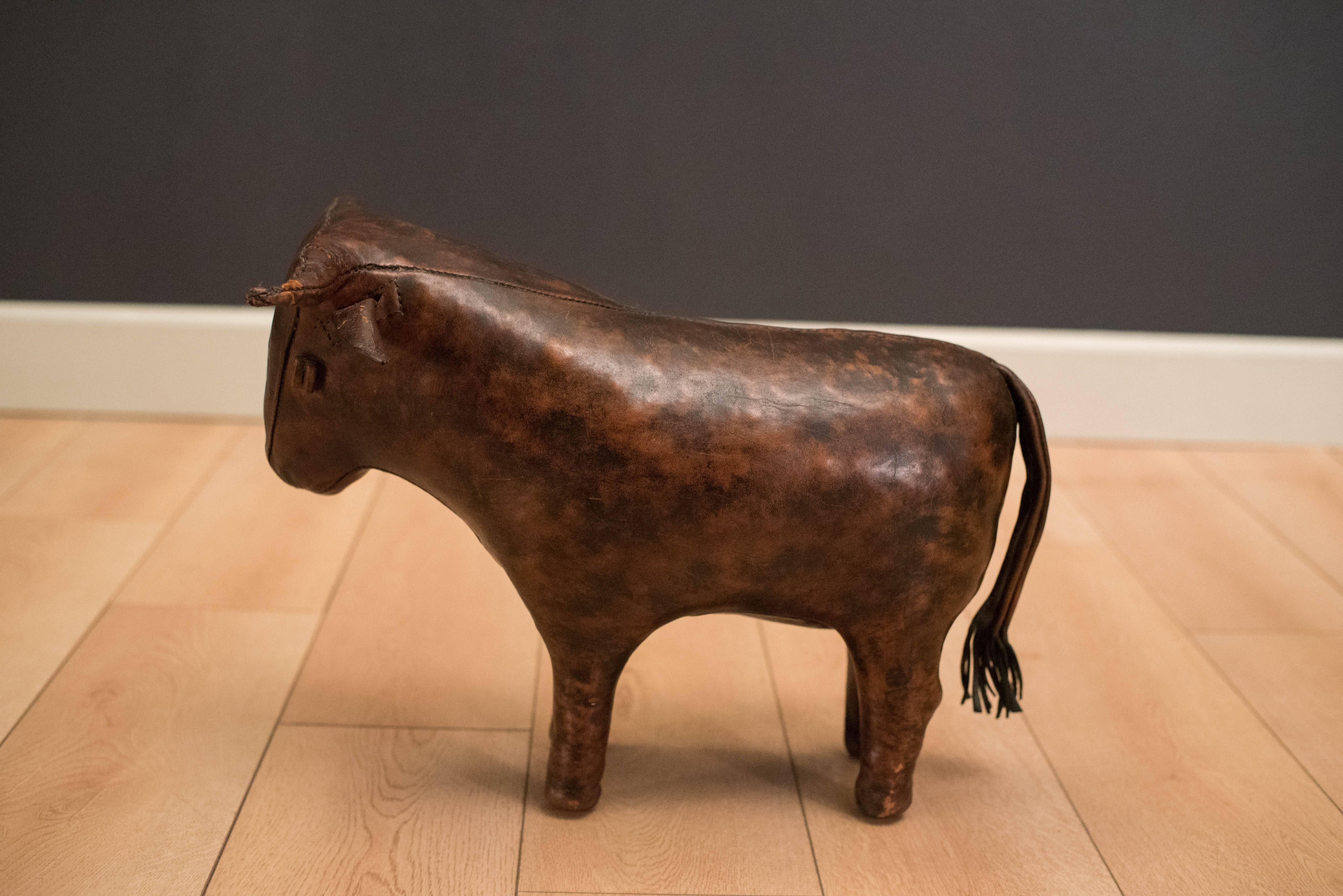 Mid-Century Modern Mid Century Abercrombie & Fitch Leather Bull by Dimitri Omersa