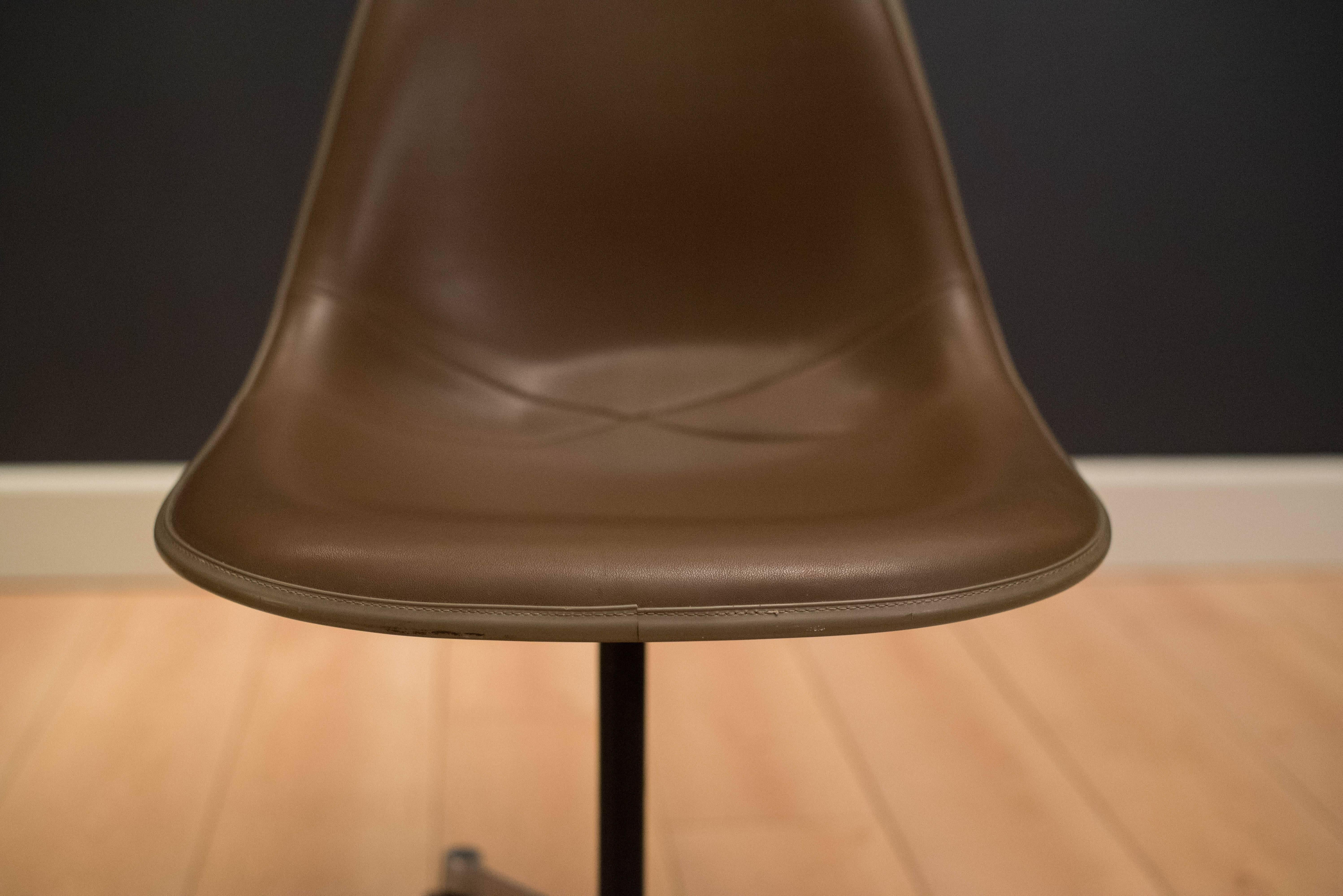 Mid-Century Modern Vintage Herman Miller Padded Fiberglass Swivel Chairs