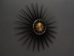 Mid-Century Atomic Sunburst Clock
