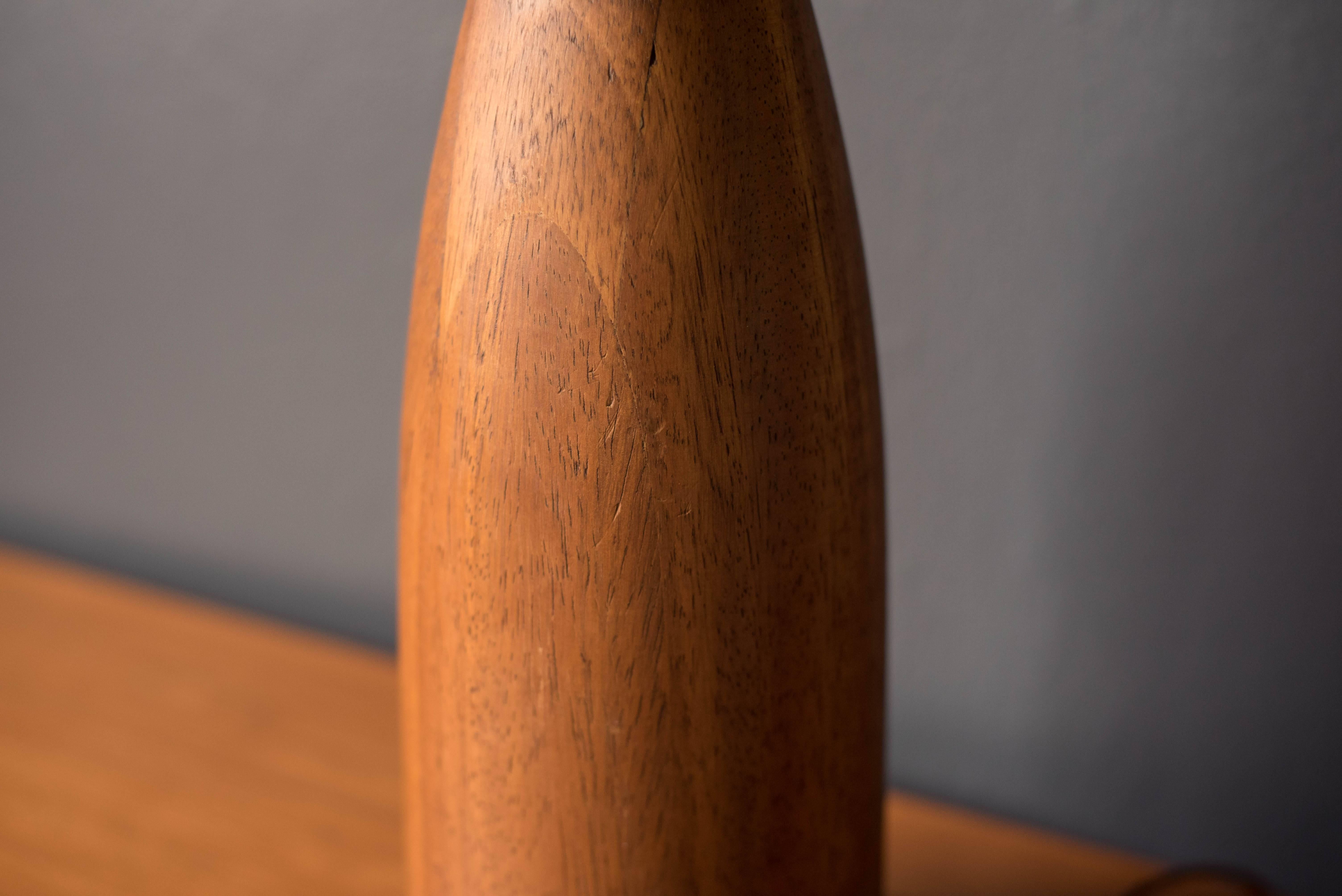 Mid-Century Modern Vintage Solid Mahogany Table Lamp