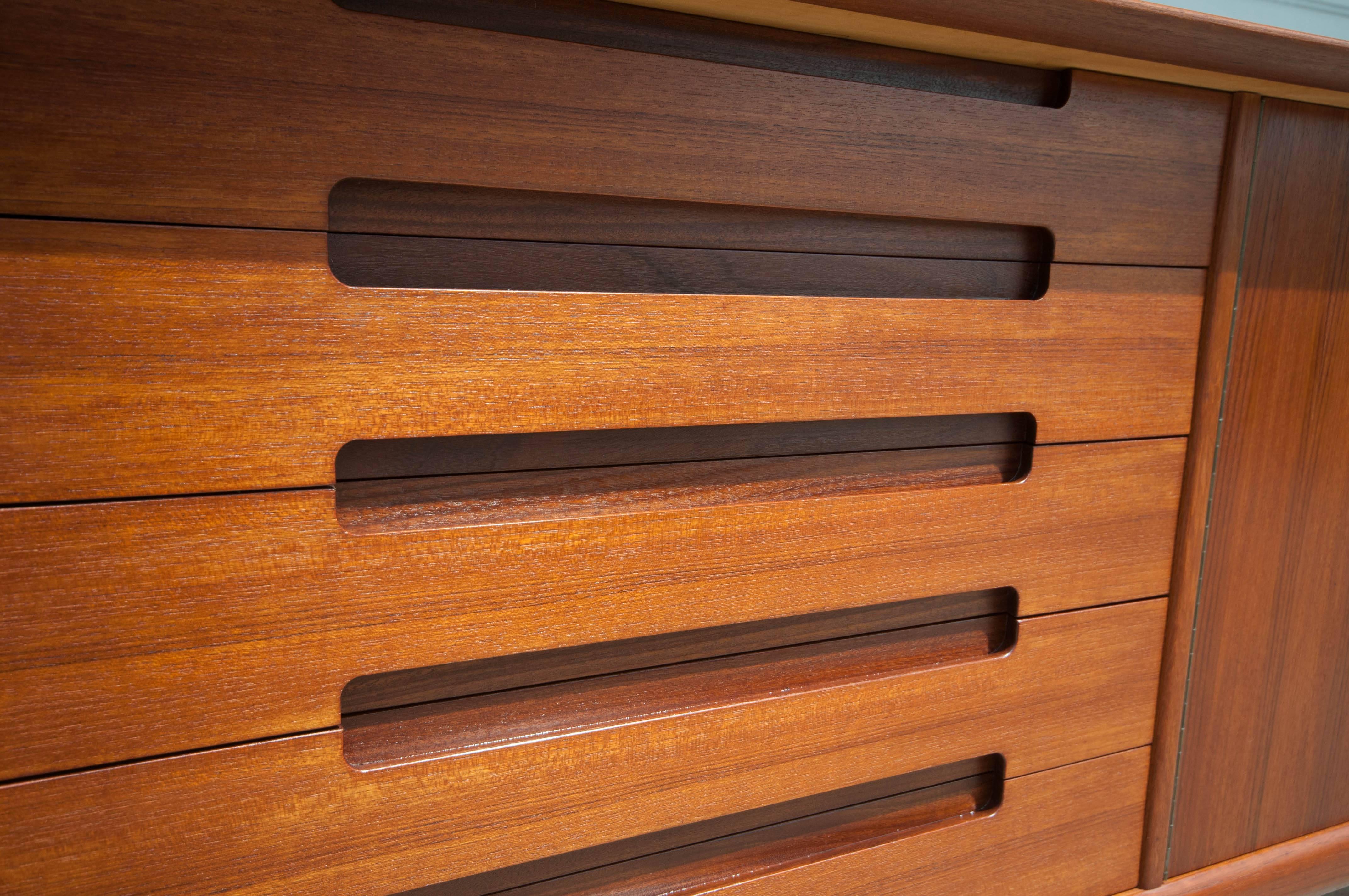 Scandinavian Modern Mid Century Modern Teak Credenza