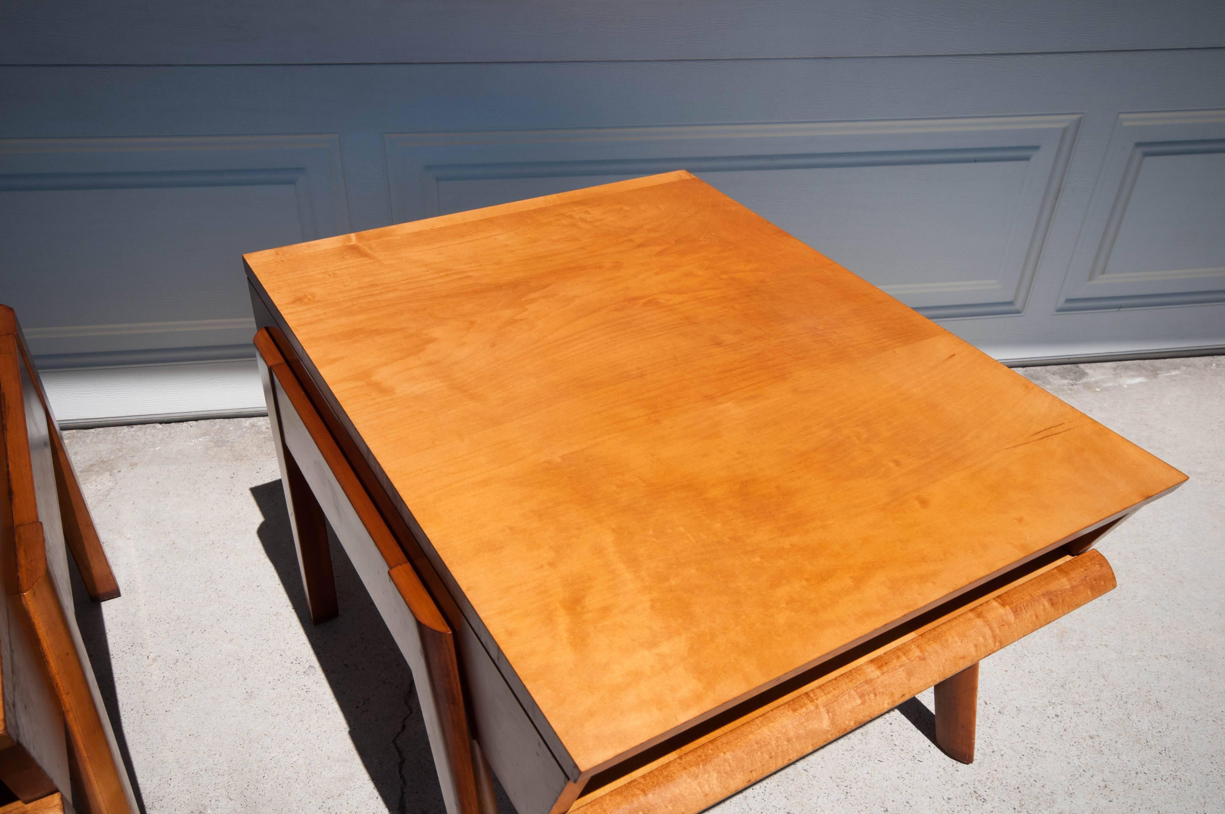 American Midcentury Brown Saltman End Tables by John Keal