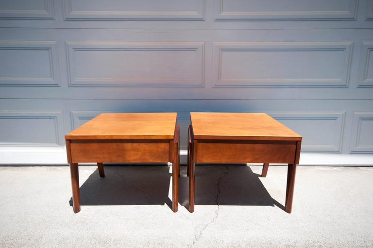 Midcentury Brown Saltman End Tables by John Keal at 1stDibs