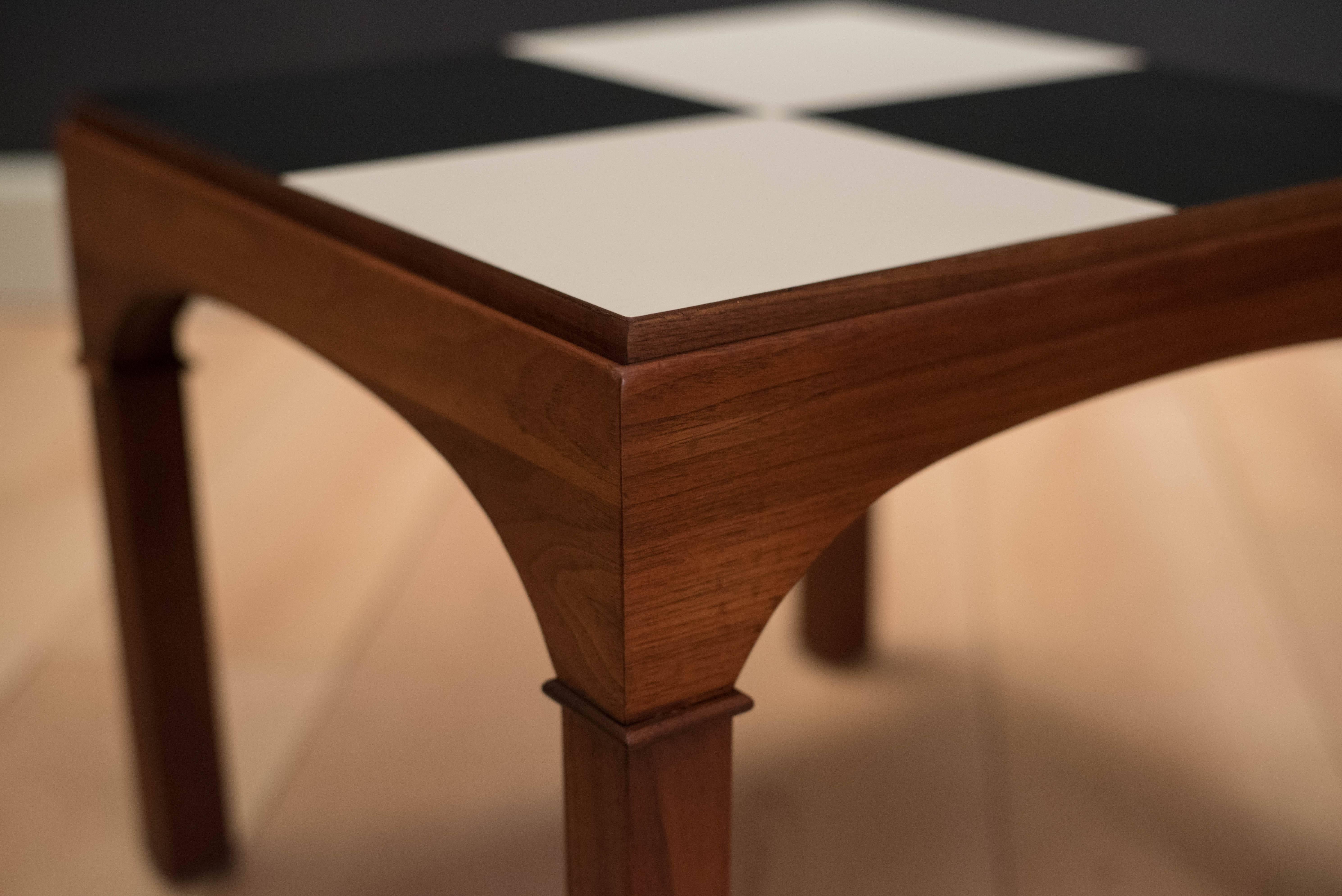 Walnut Brown Saltman End Tables by John Keal In Good Condition In San Jose, CA