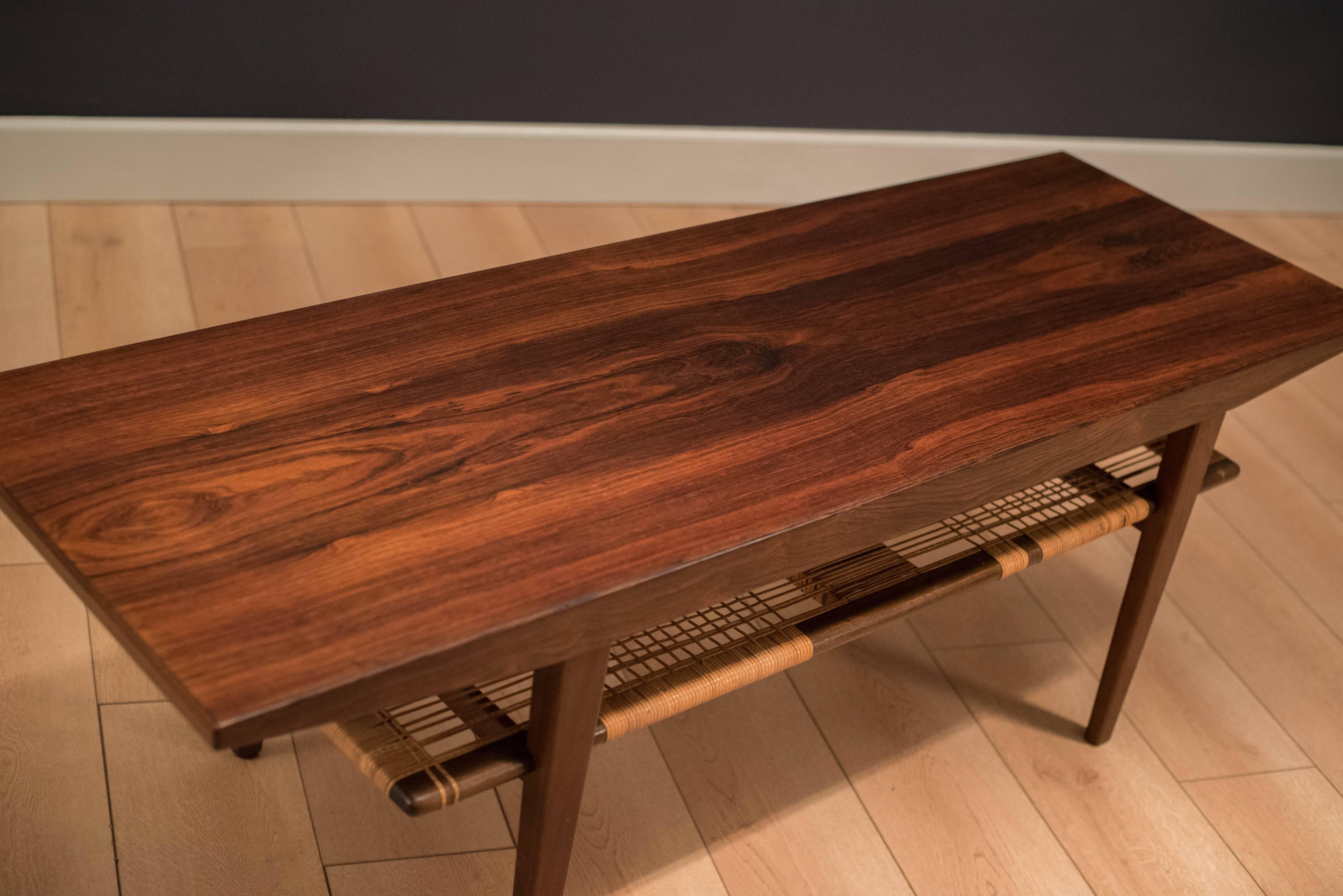 Mid Century Danish Rosewood Coffee Table In Good Condition In San Jose, CA