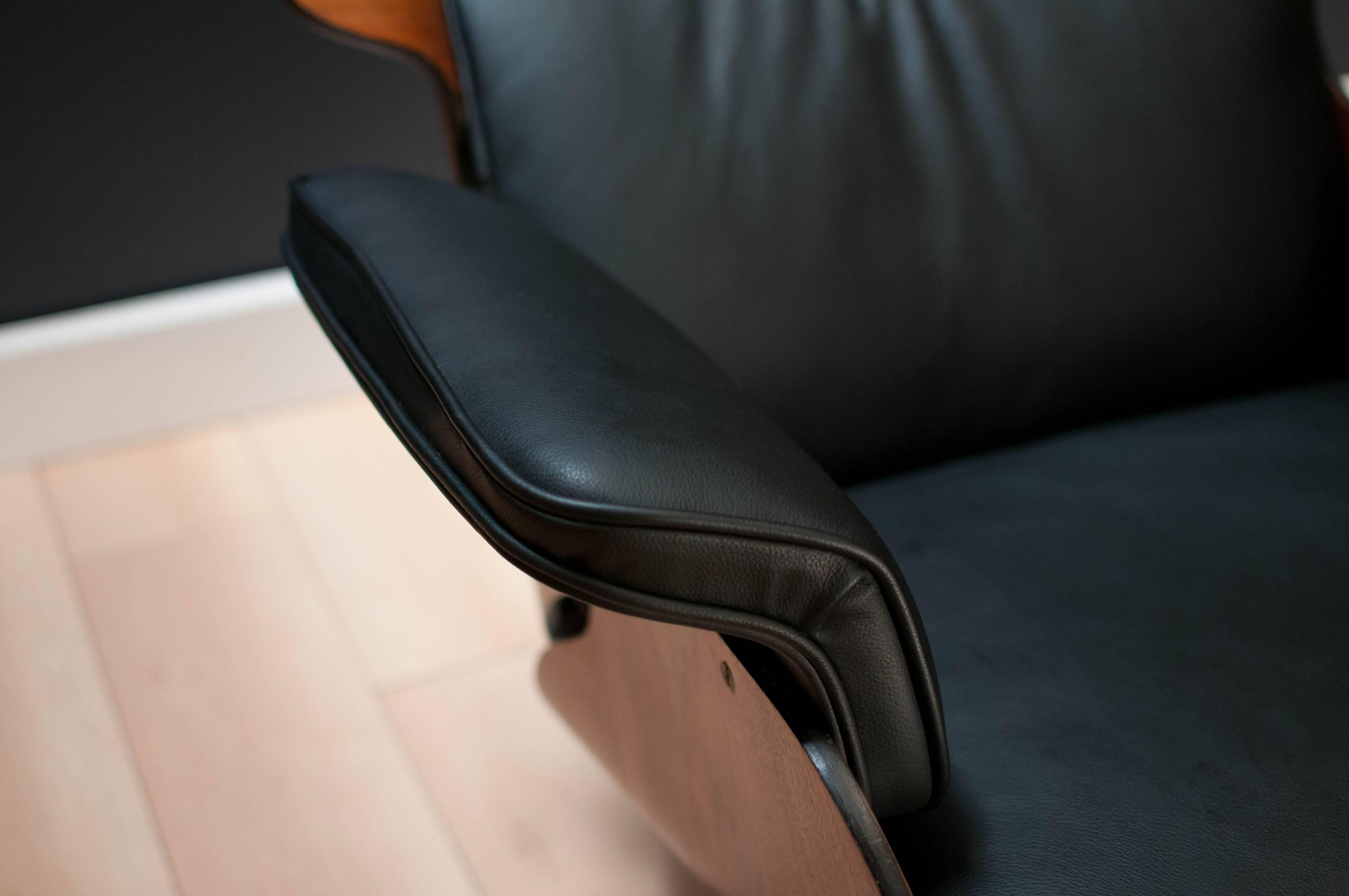 Mid-20th Century Drexel Declaration Leather Lounge Chair and Ottoman