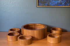 Juego vintage de ensaladeras de teca danesas, diseñado por Jens H. Quistgaard para Dansk