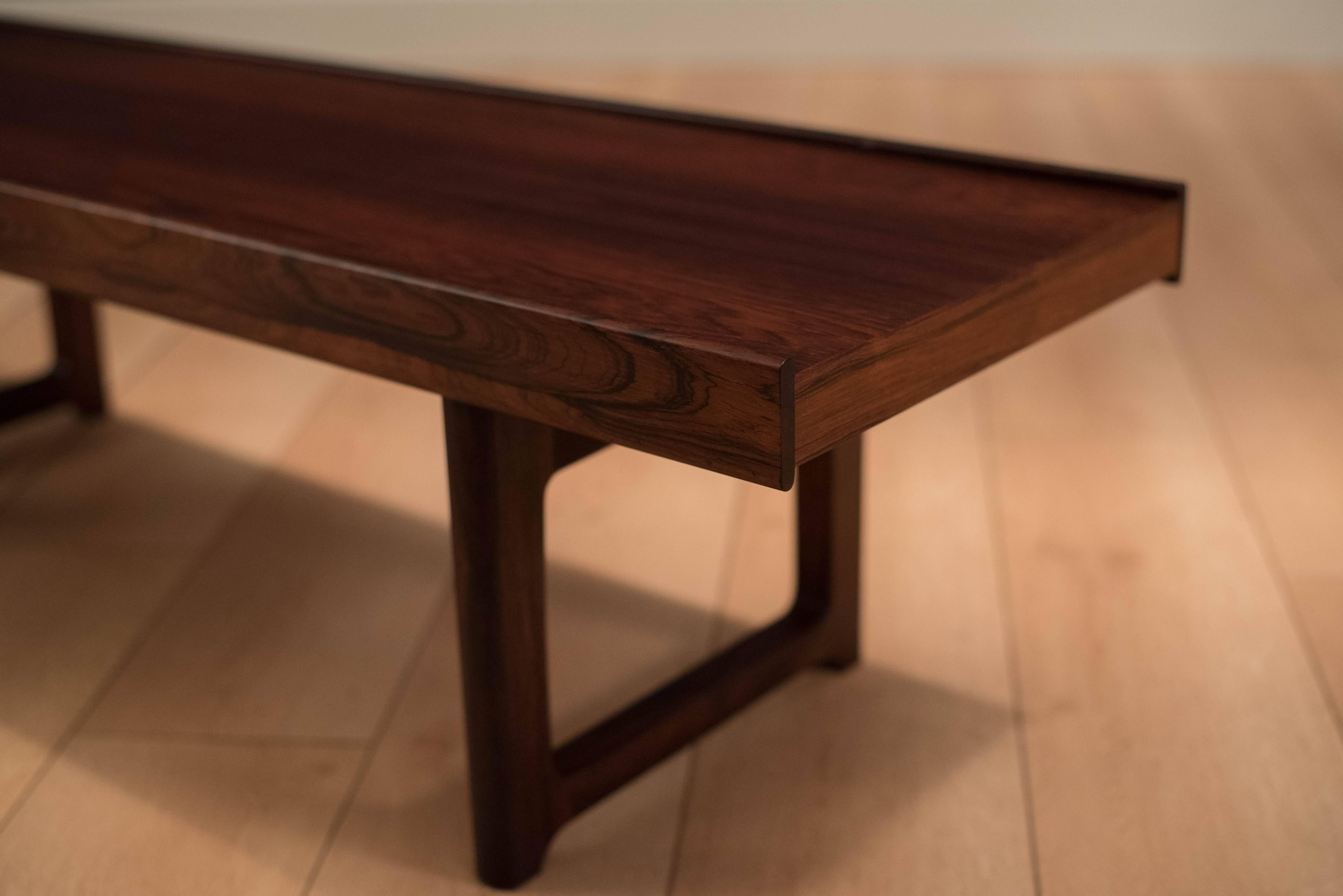 Scandinavian Modern Rosewood Bruksbo Torbjorn Afdal 'Korbo' Table Bench