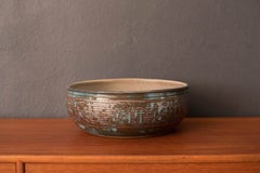 Vintage 1970's Stoneware Ceramic Drip Glaze Planter Bowl Pot