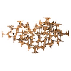 Sculpture murale abstraite en métal de style « Mid-Century Modern » de Marc Weinstein