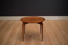 Danish Round Teak Tray Side Table
