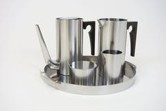 MOKA SET By Arne Jacobsen “Cylinda Line” For Stelton Demitasse Dishes SAS-Hotel