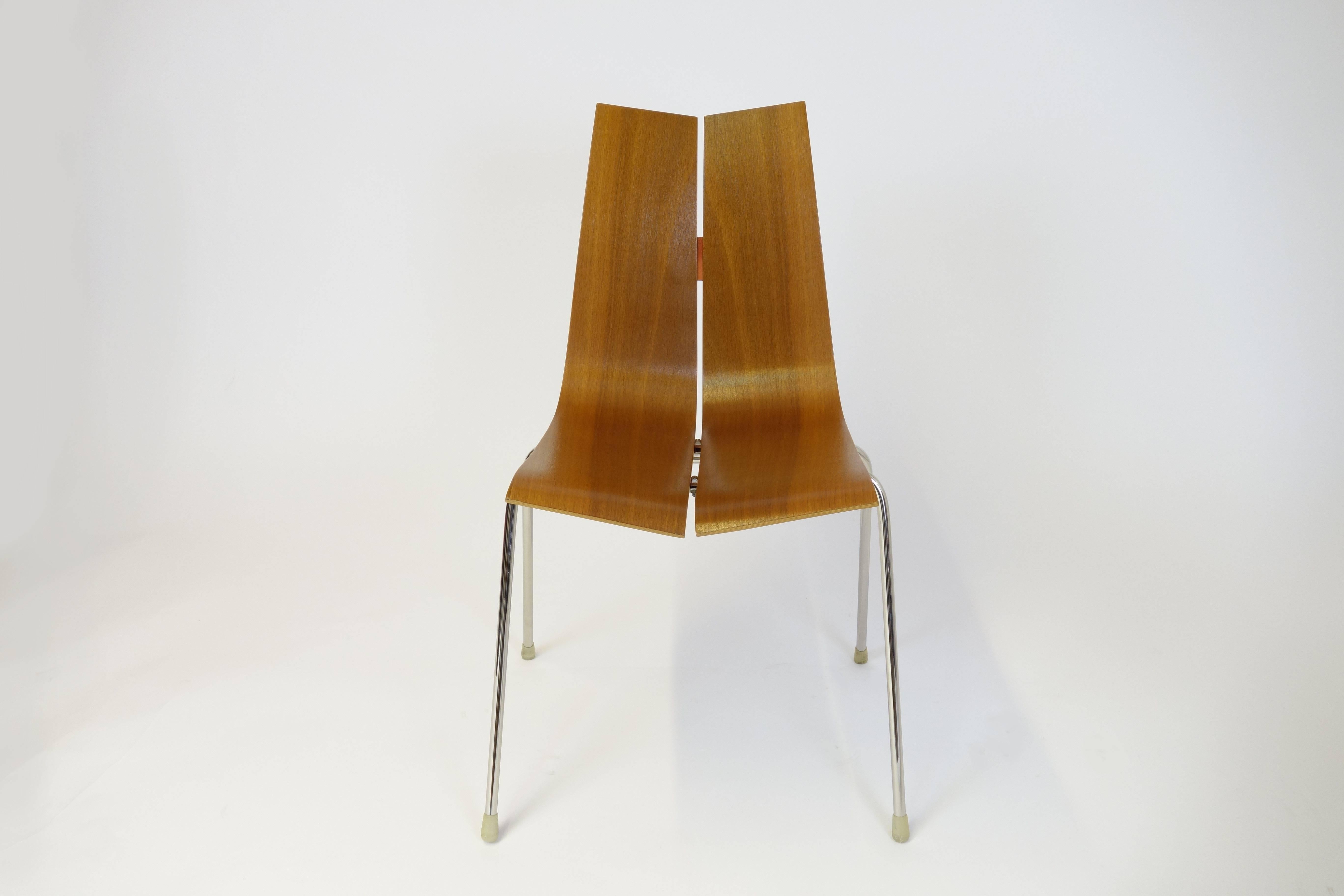 Swiss Stacking Chairs Designed by Hans Bellmann, Horgen-Glarus Seat Stool, 1952 For Sale