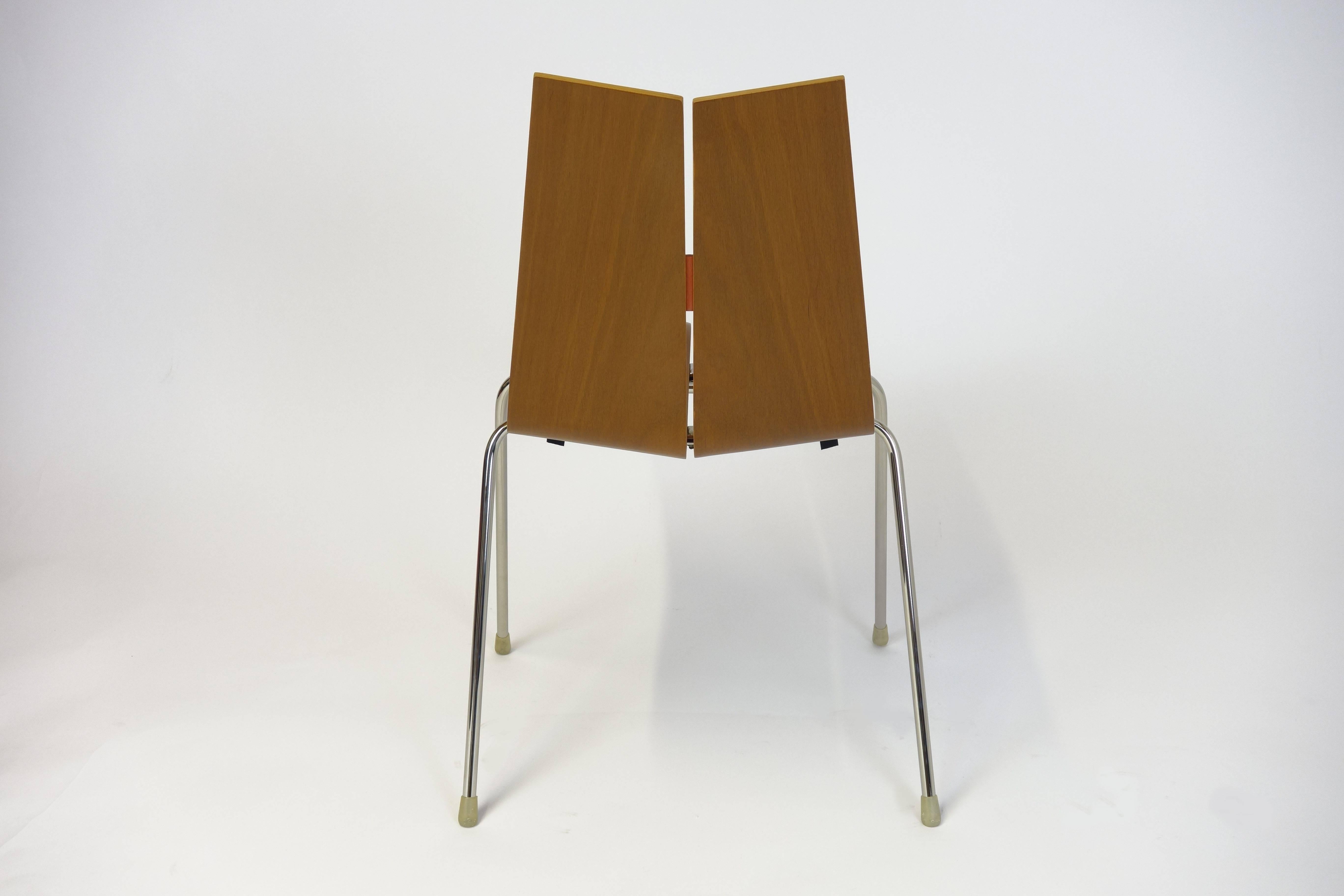 Stacking Chairs Designed by Hans Bellmann, Horgen-Glarus Seat Stool, 1952 In Good Condition For Sale In Perchtoldsdorf, AT