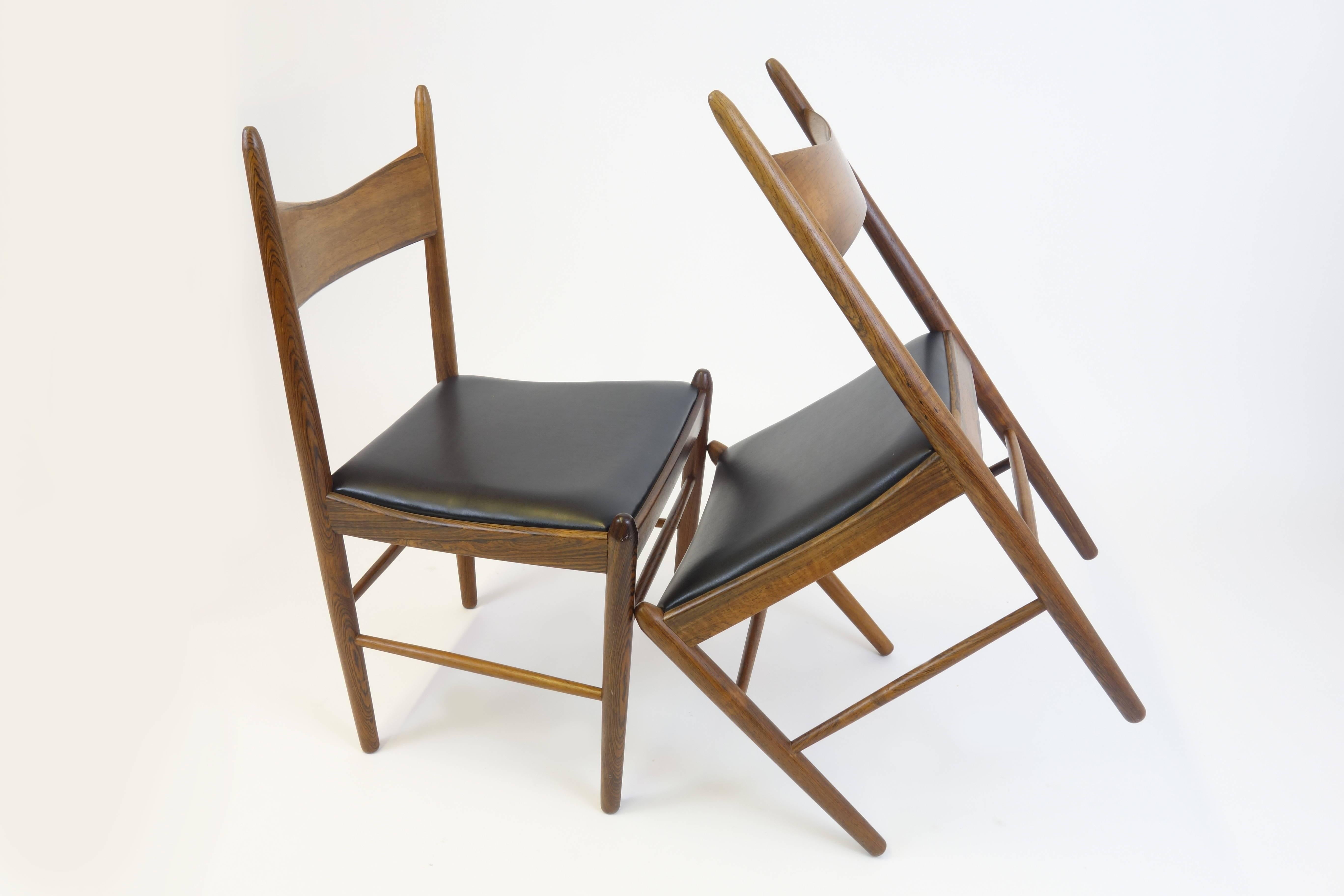 Danish 20th Century Rosewood Dining Chairs by Illum Wikkelso For Sale
