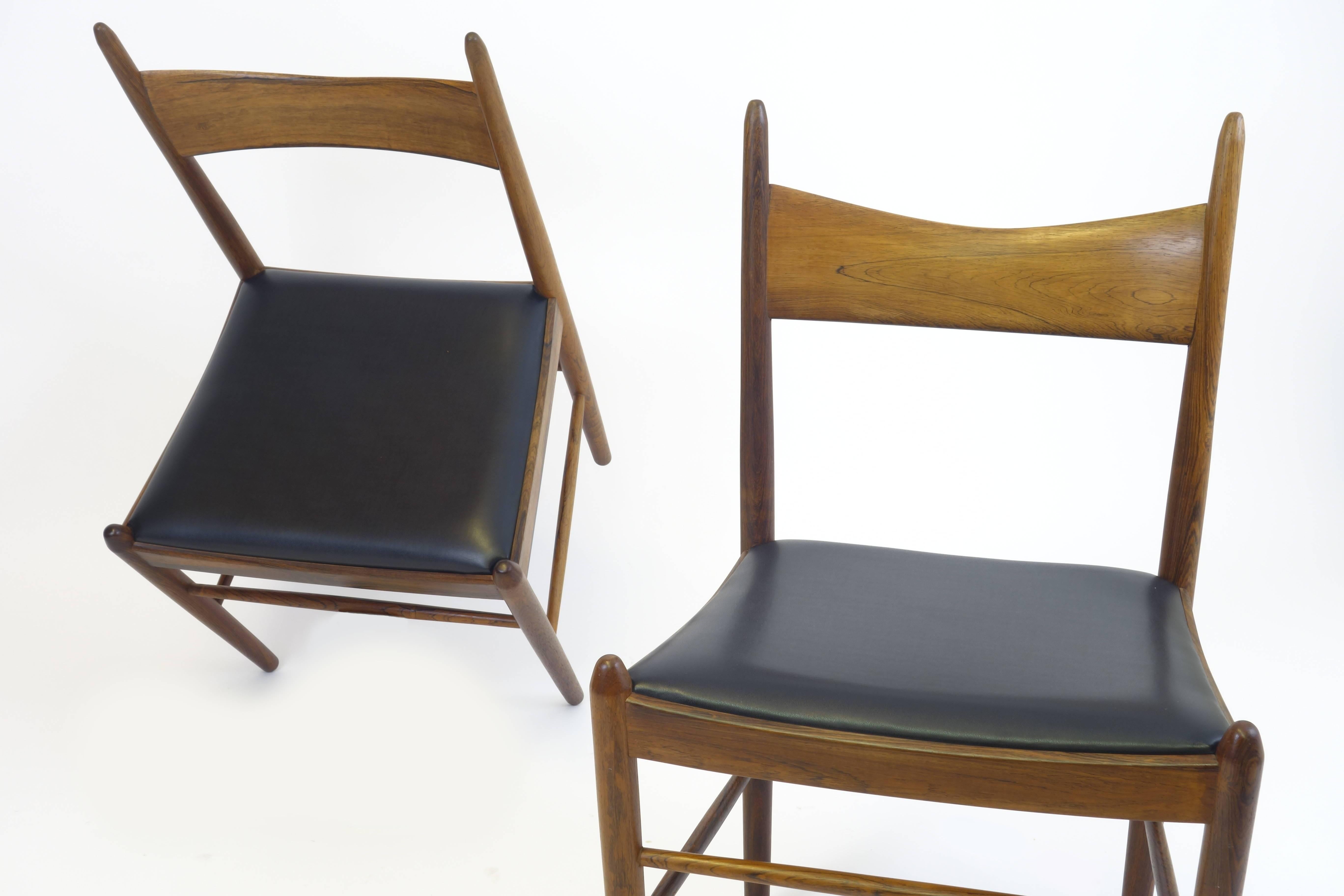 20th Century Rosewood Dining Chairs by Illum Wikkelso In Excellent Condition For Sale In Perchtoldsdorf, AT